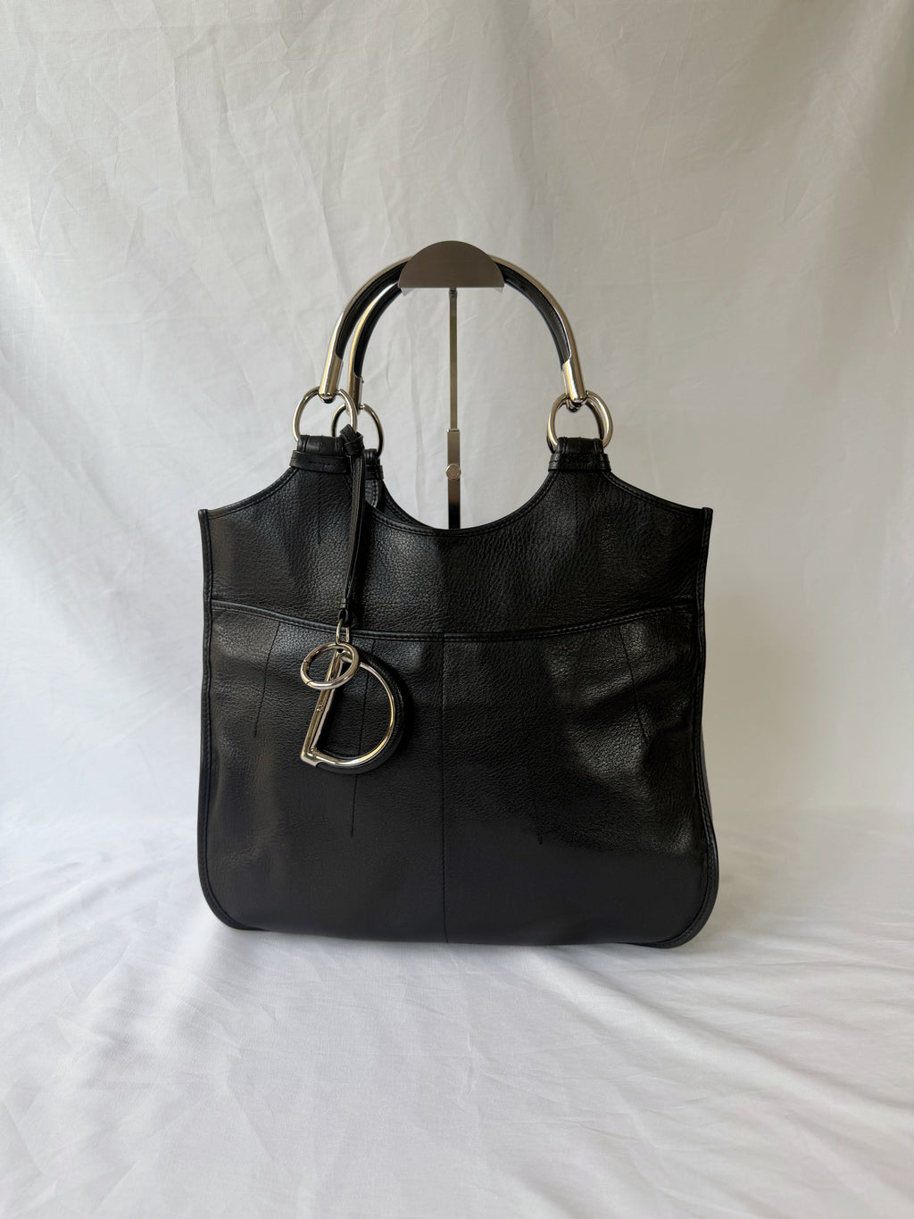 Dior D-Styling Tote in Black, Grained Leather