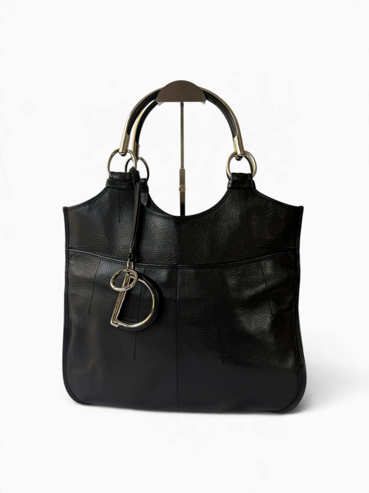 Dior 61 Tote in Black, Grained Leather