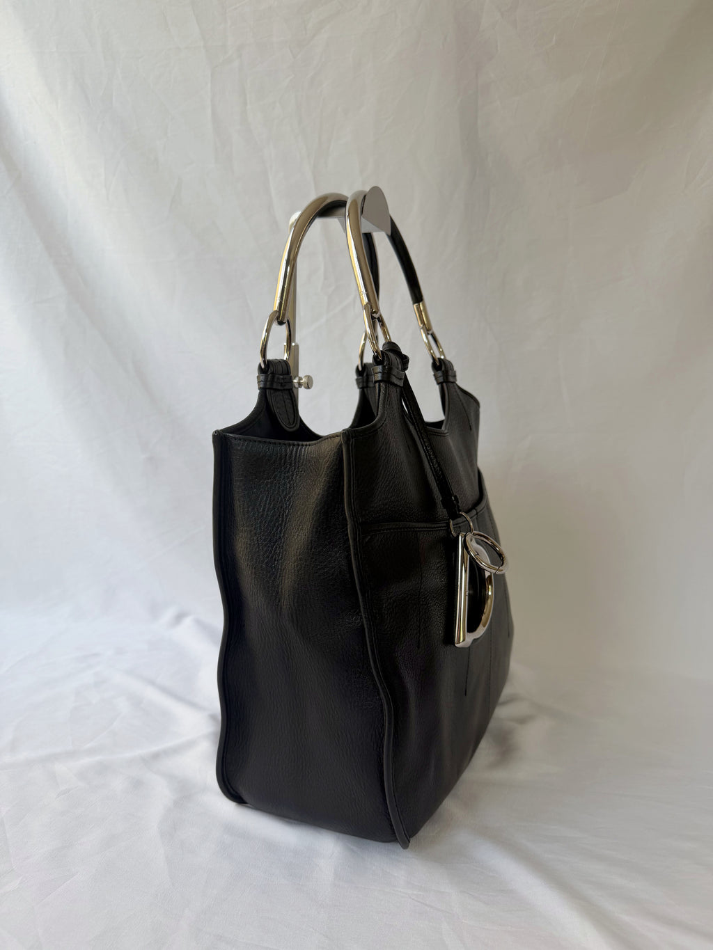 Dior D-Styling Tote in Black, Grained Leather
