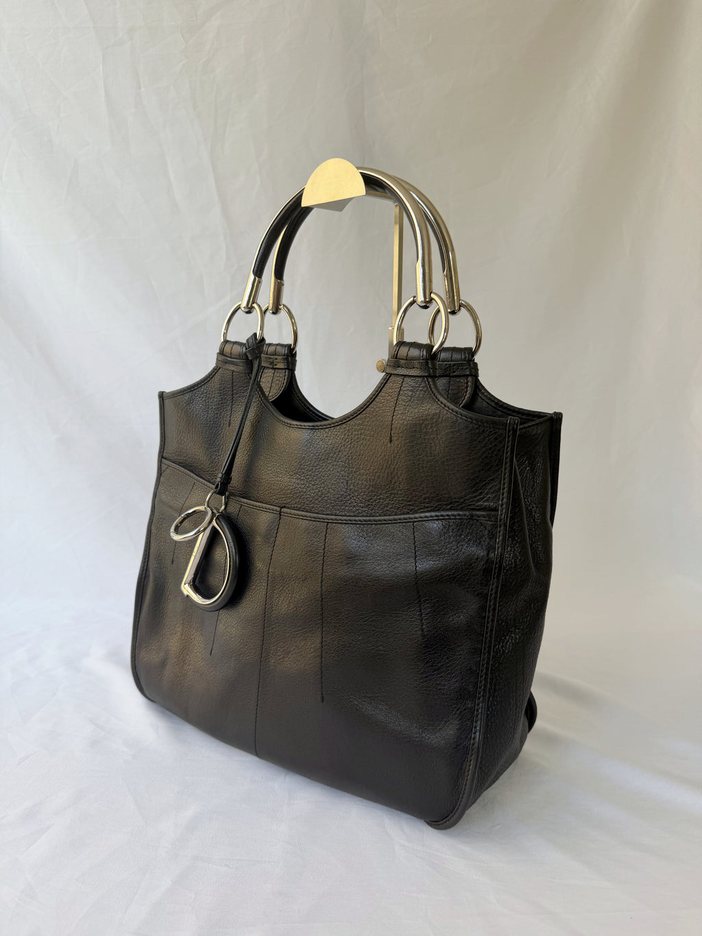 Dior D-Styling Tote in Black, Grained Leather