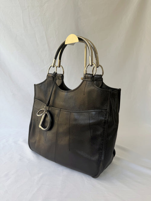 Dior D-Styling Tote in Black, Grained Leather