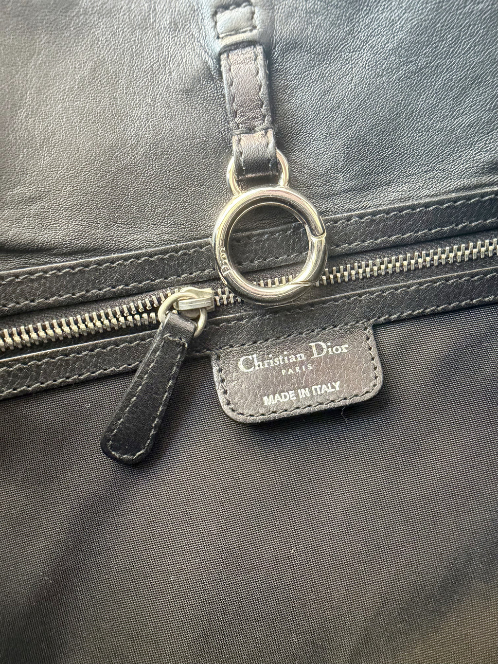 Dior D-Styling Tote in Black, Grained Leather