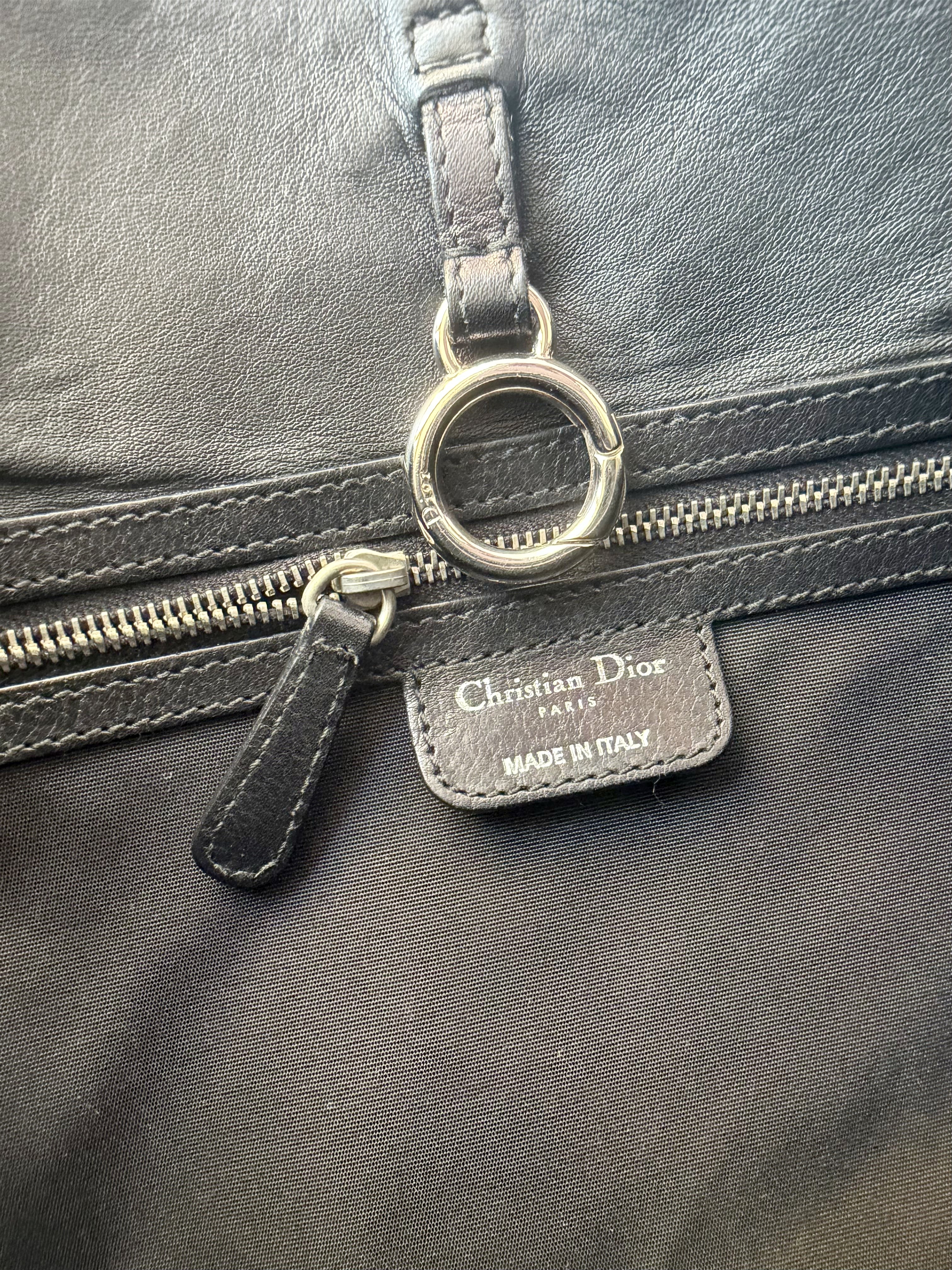 Dior D-Styling Tote in Black, Grained Leather
