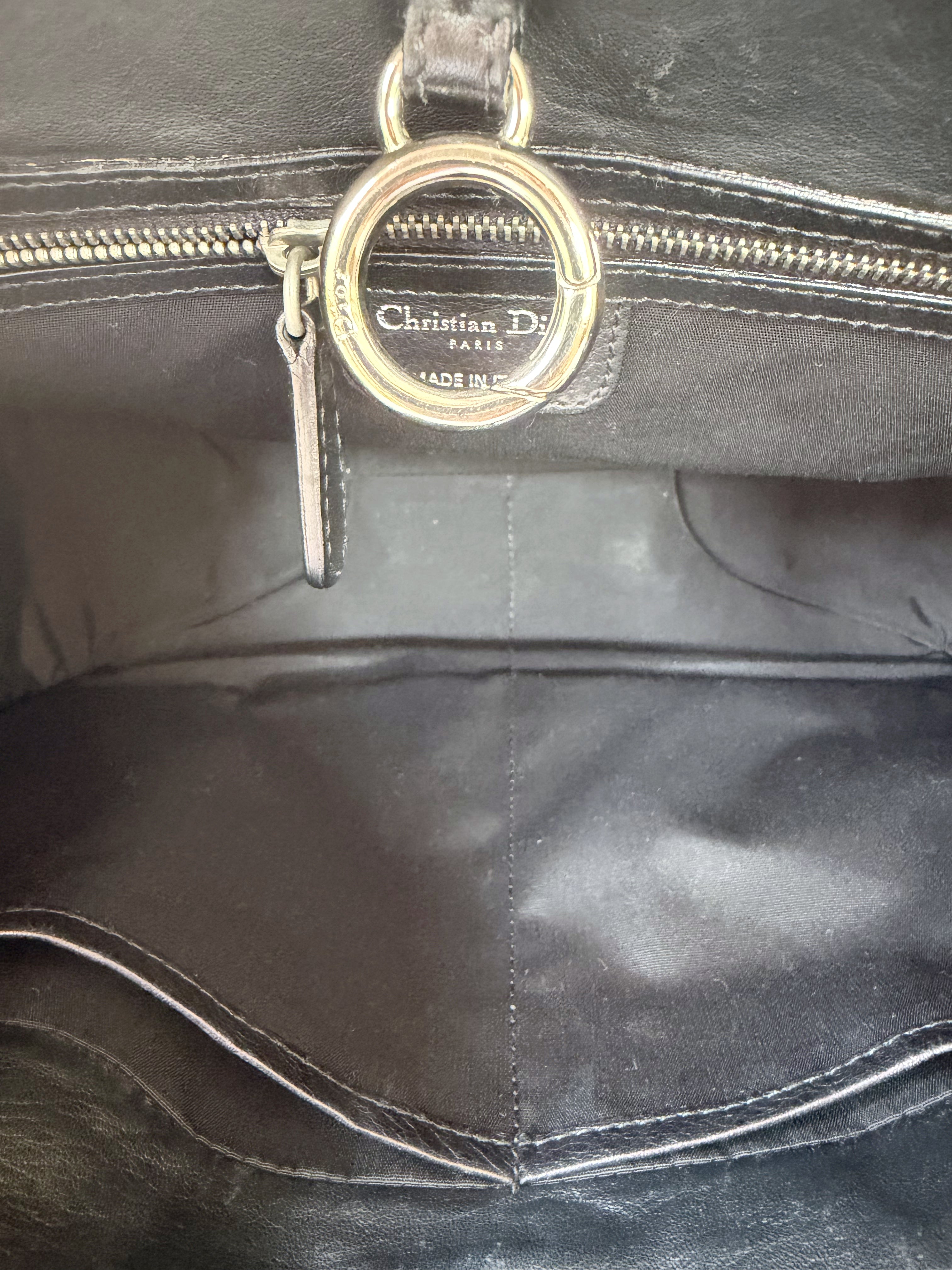Dior D-Styling Tote in Black, Grained Leather