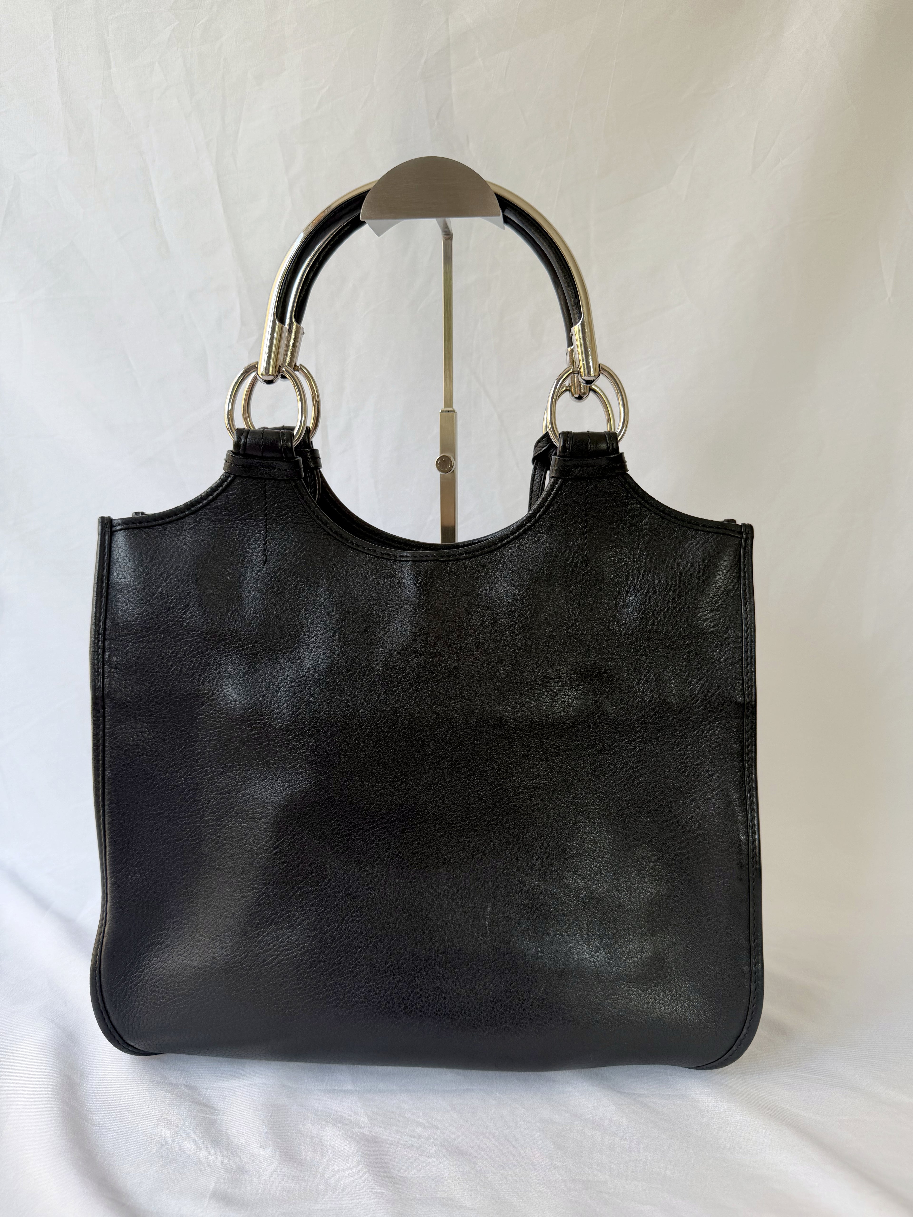 Dior D-Styling Tote in Black, Grained Leather
