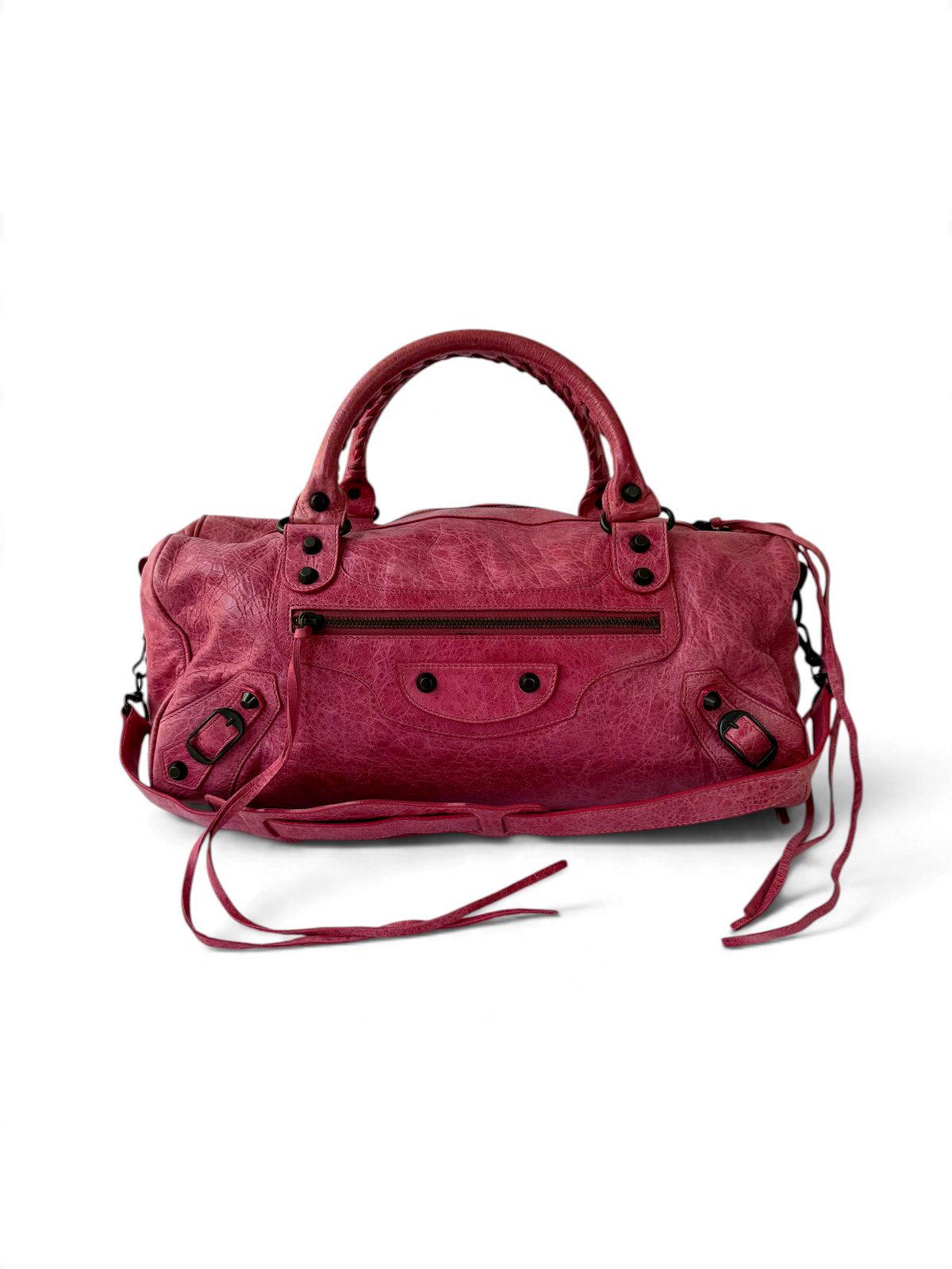 Balenciaga Twiggy Bag 2004-2007 in Pink Lambskin with Brass Hardware & Tassel