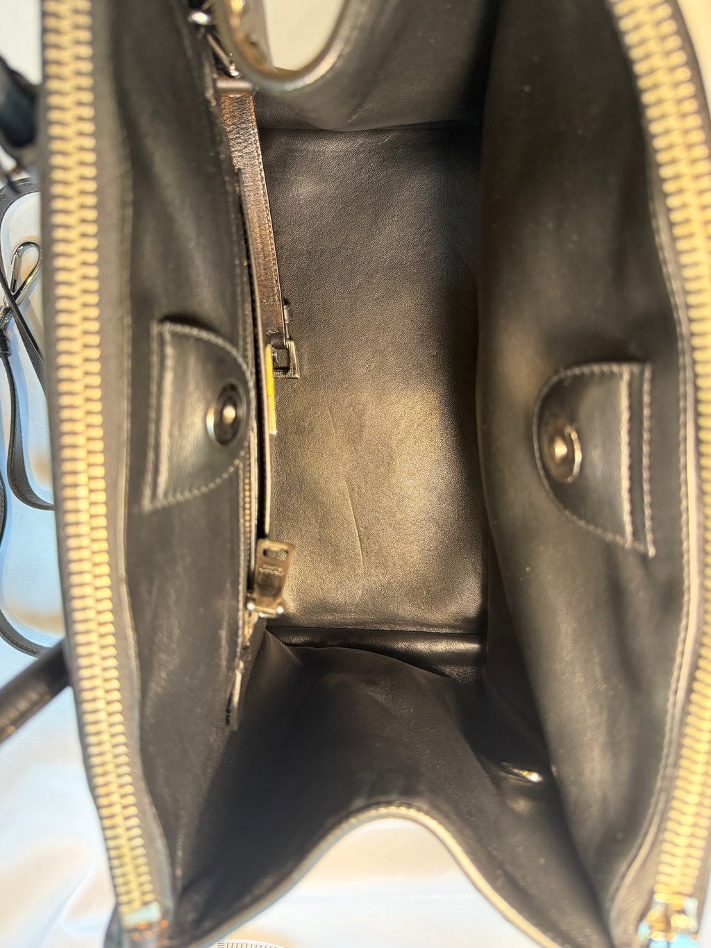 Prada Galleria Studded Tote in Burnished Brown Calfskin with Eyelets & Studs