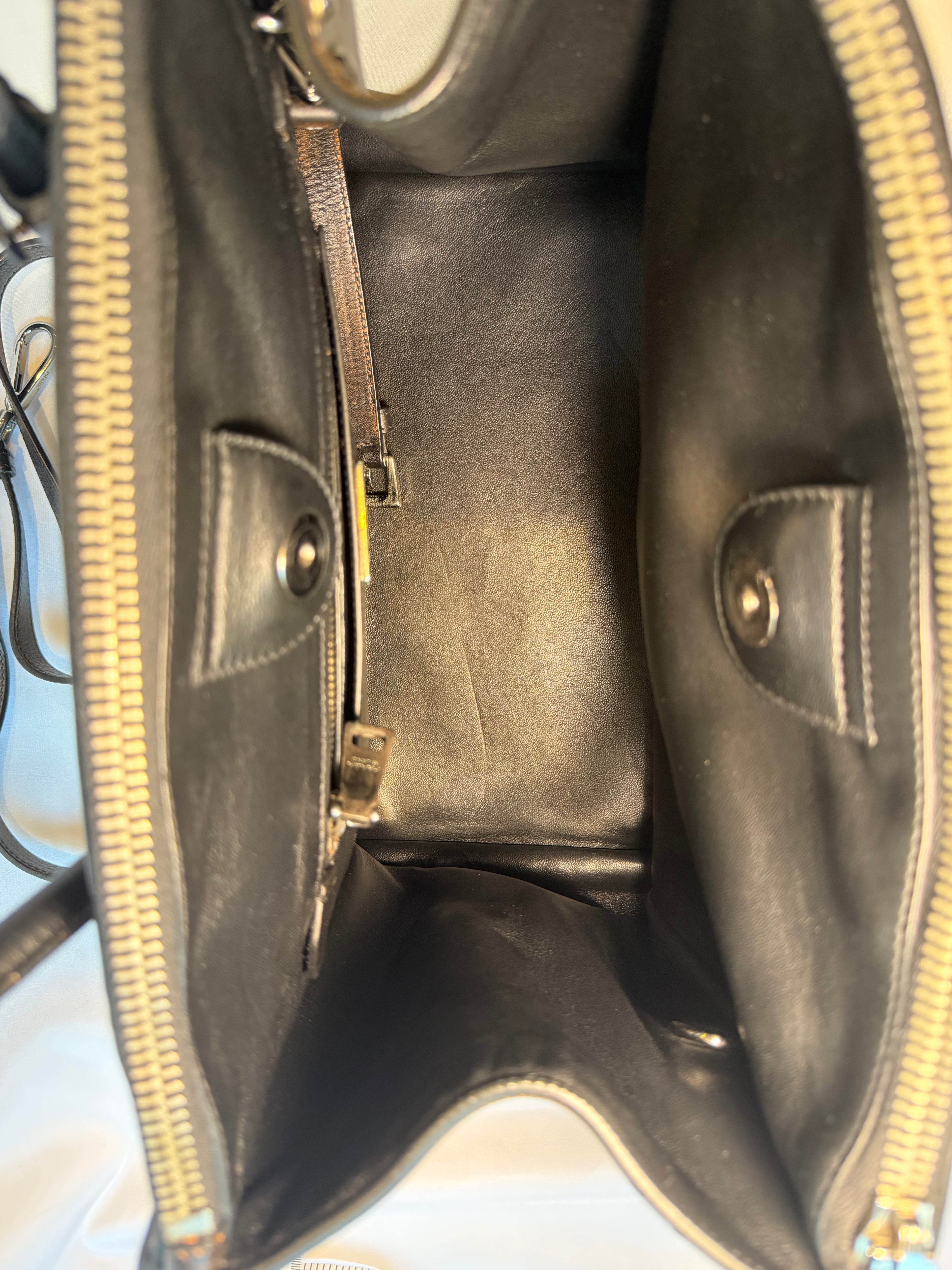 Prada Galleria Studded Tote in Burnished Brown Calfskin with Eyelets & Studs