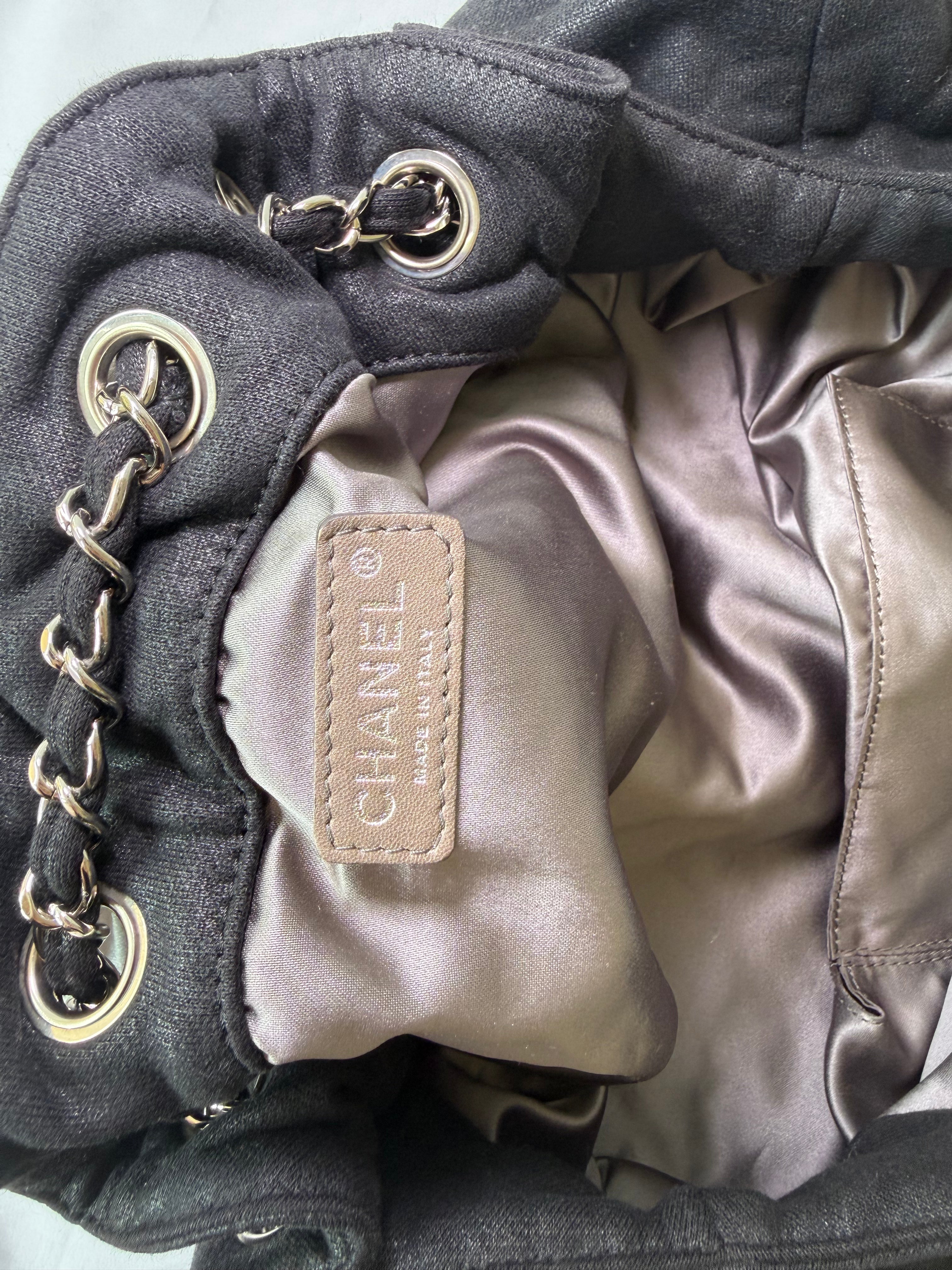 Chanel Melrose Cabas Tote in Black Canvas With CC Charm
