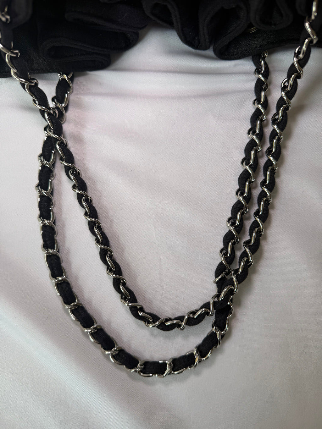 Chanel Melrose Cabas Tote in Black Canvas With CC Charm
