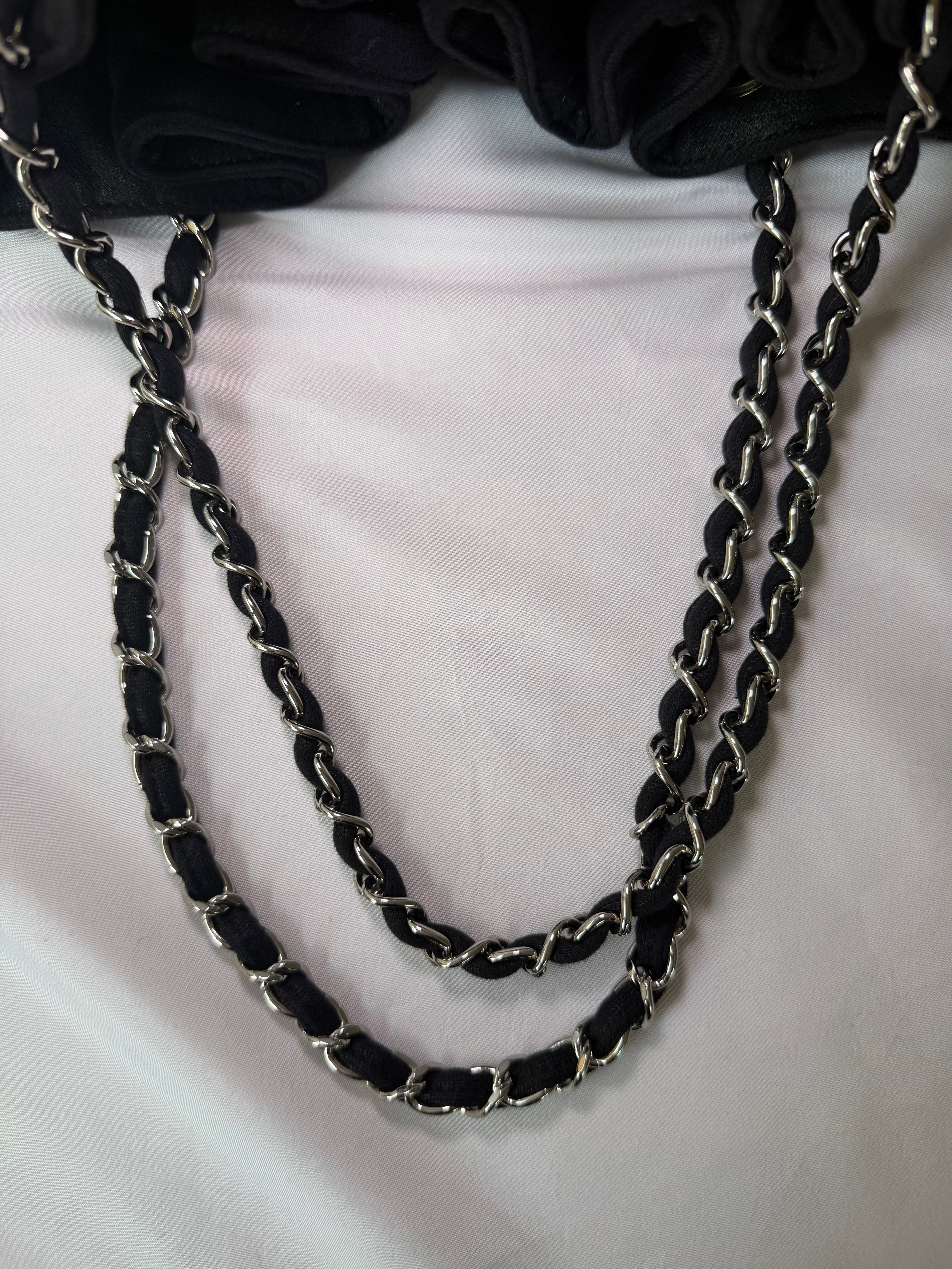 Chanel Melrose Cabas Tote in Black Canvas With CC Charm