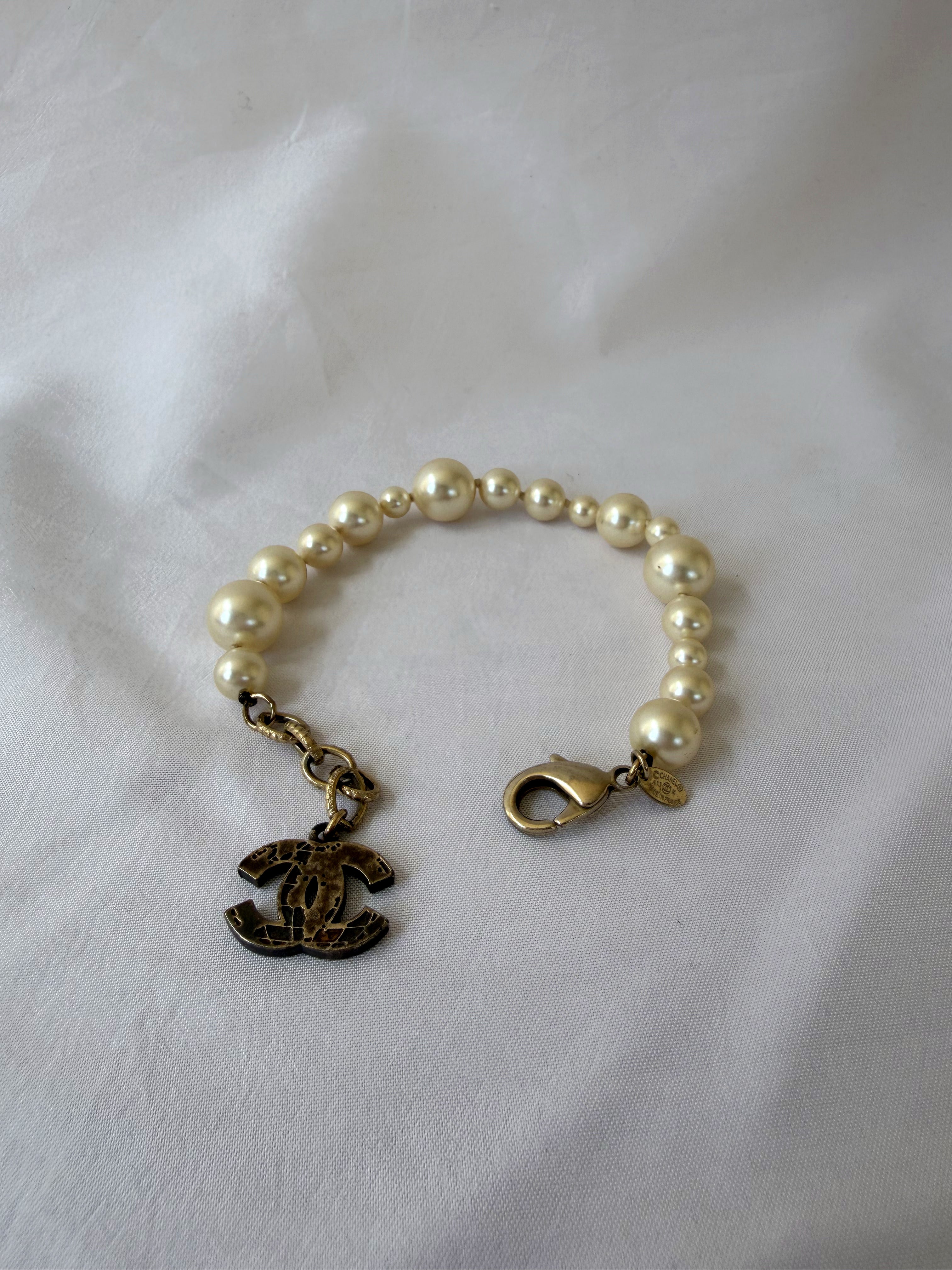 Chanel Pearl Bracelet with CC Charm