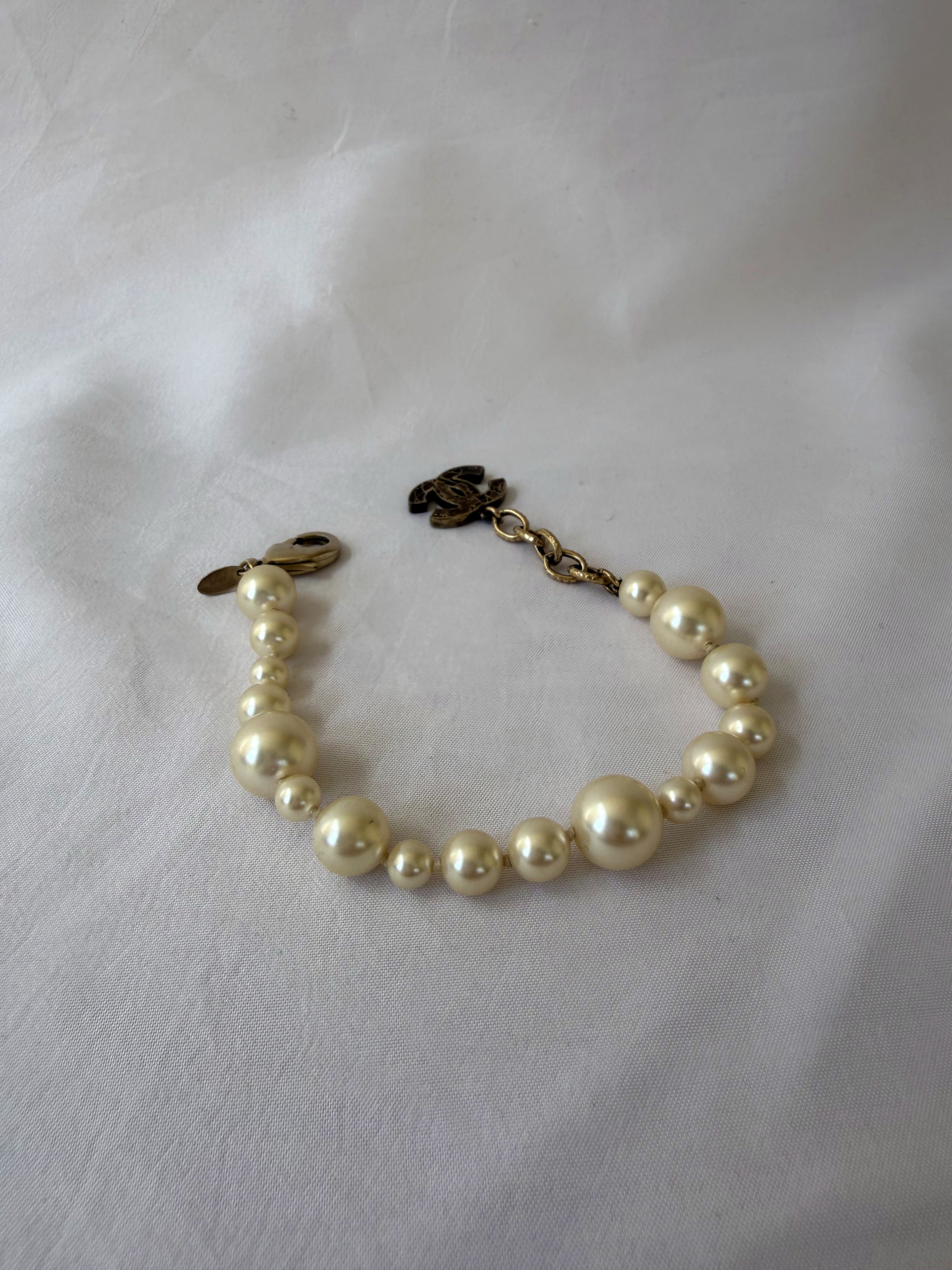 Chanel Pearl Bracelet with CC Charm
