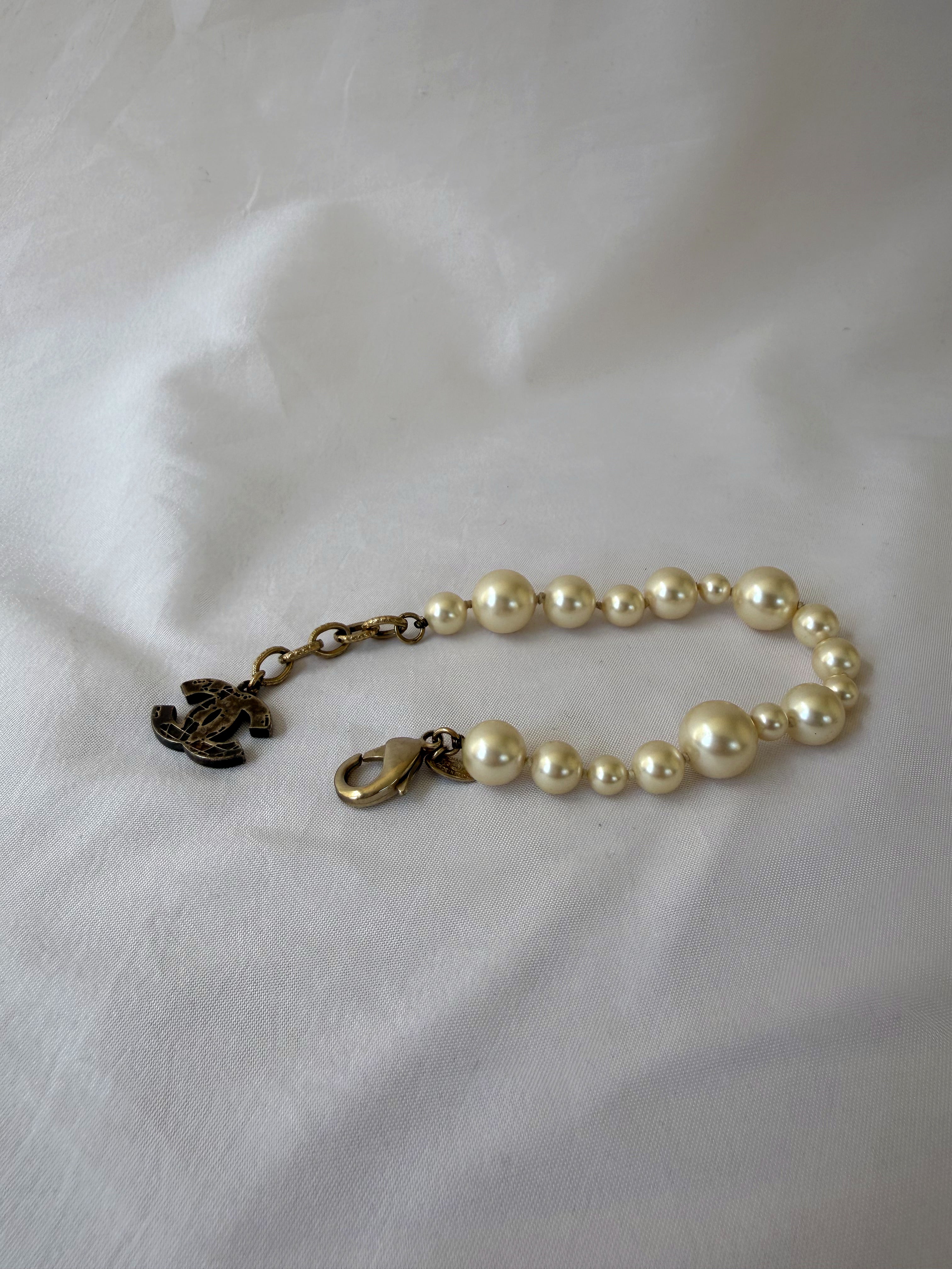 Chanel Pearl Bracelet with CC Charm