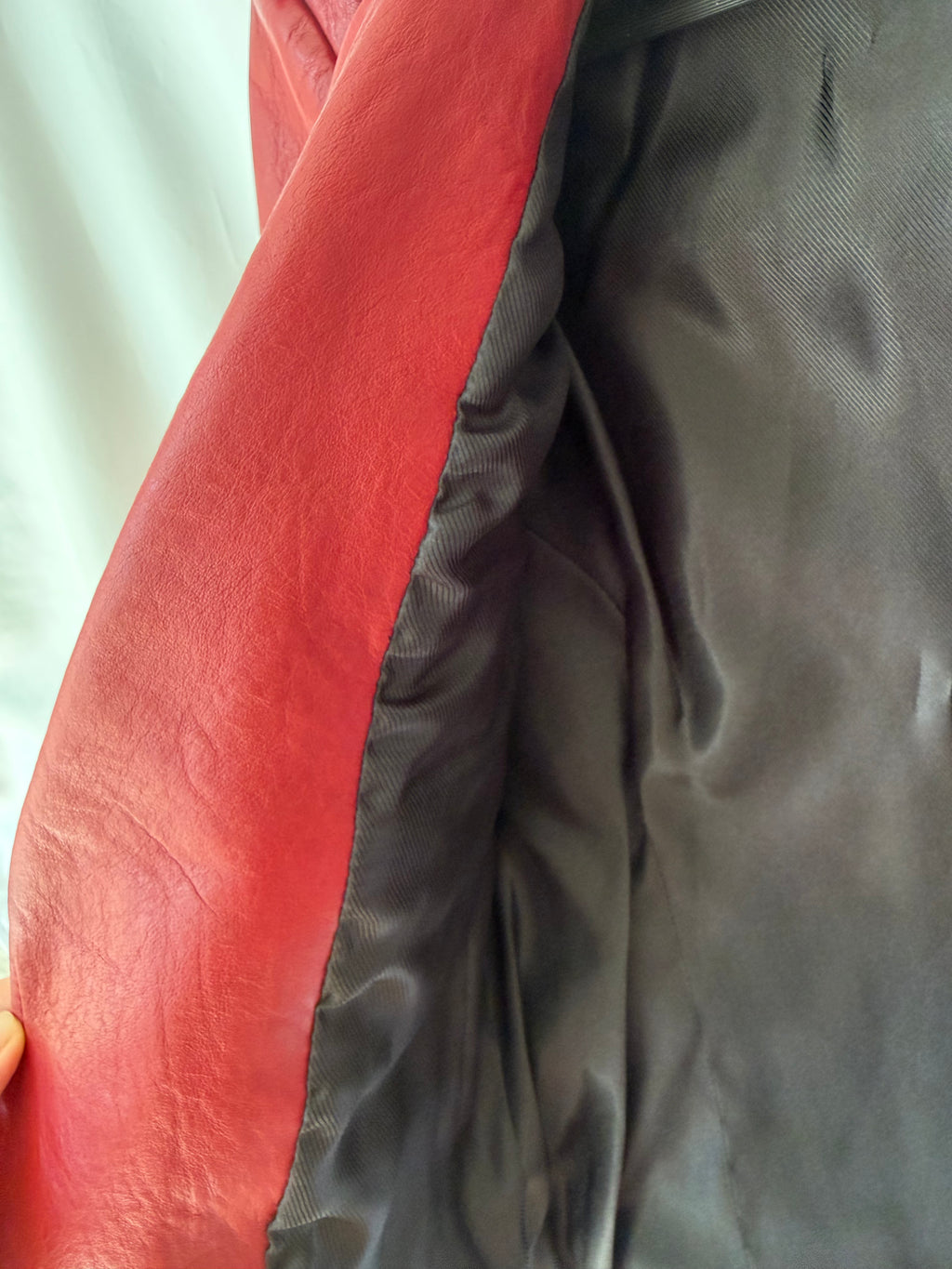 Balenciaga Red Leather Biker Jacket Size36