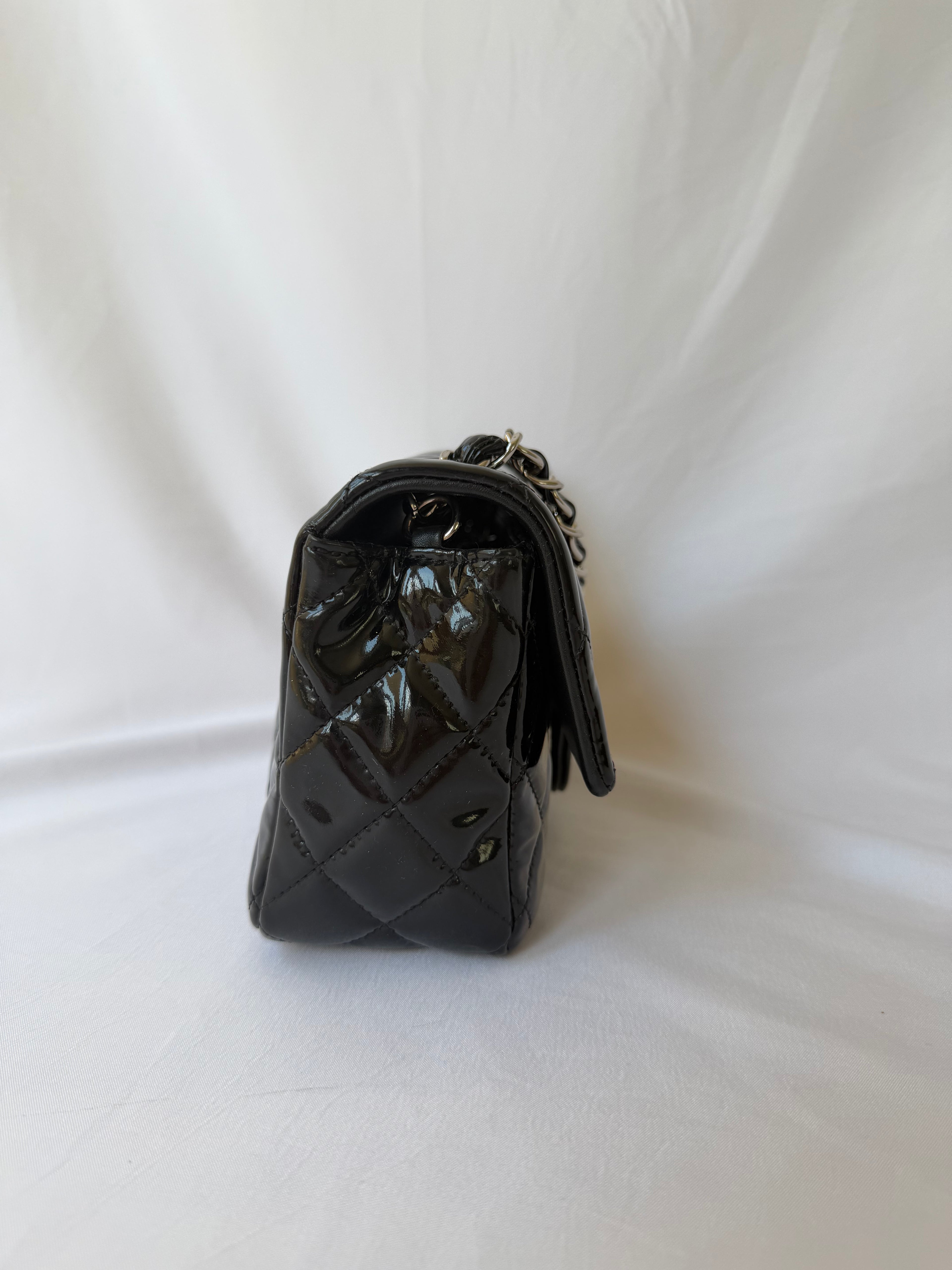 Chanel Classic Flap Rectangular Mini in Black Patent Leather