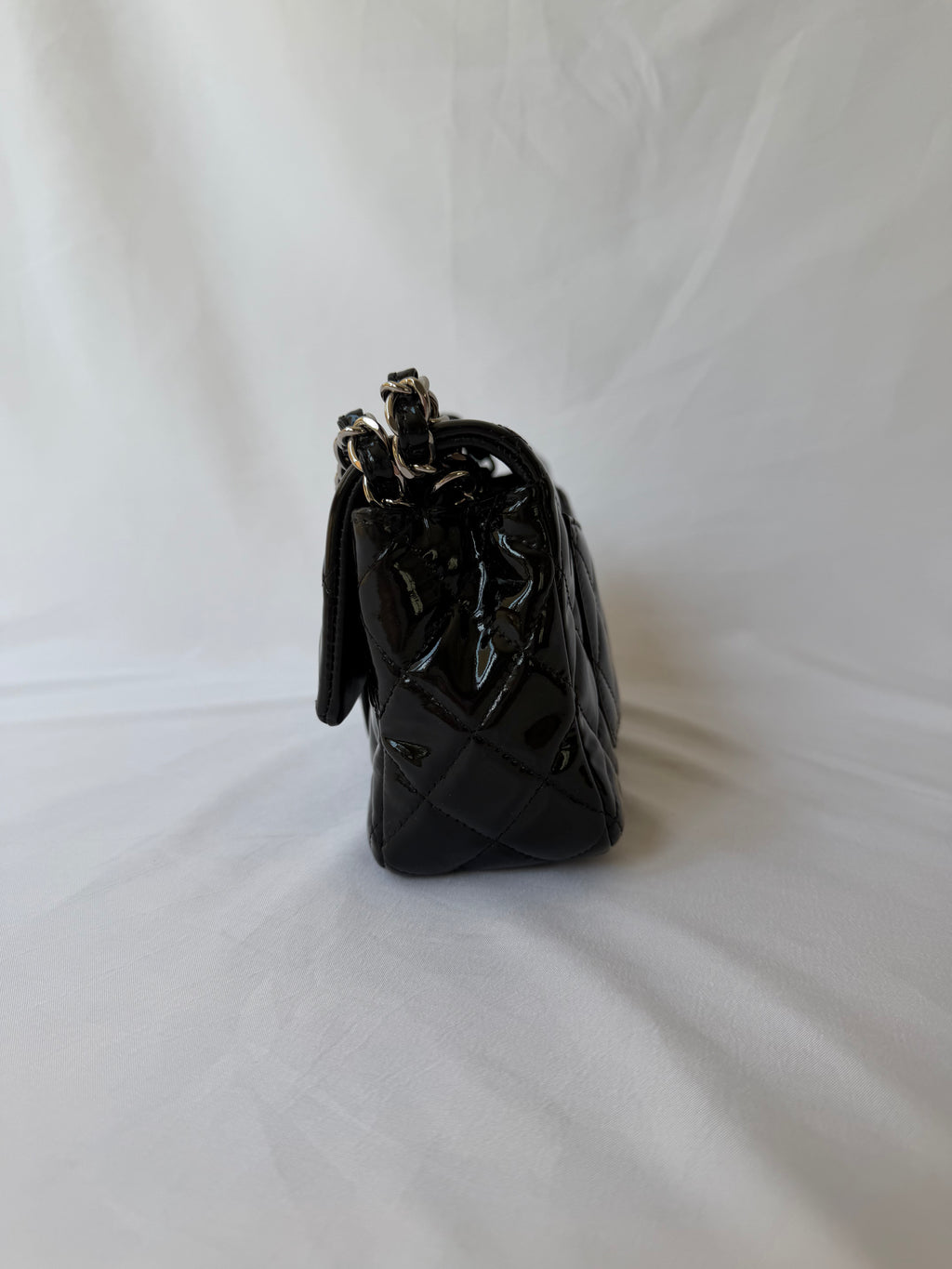 Chanel Classic Flap Rectangular Mini in Black Patent Leather