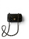 Chanel Classic Flap Rectangular Mini in Black Patent Leather