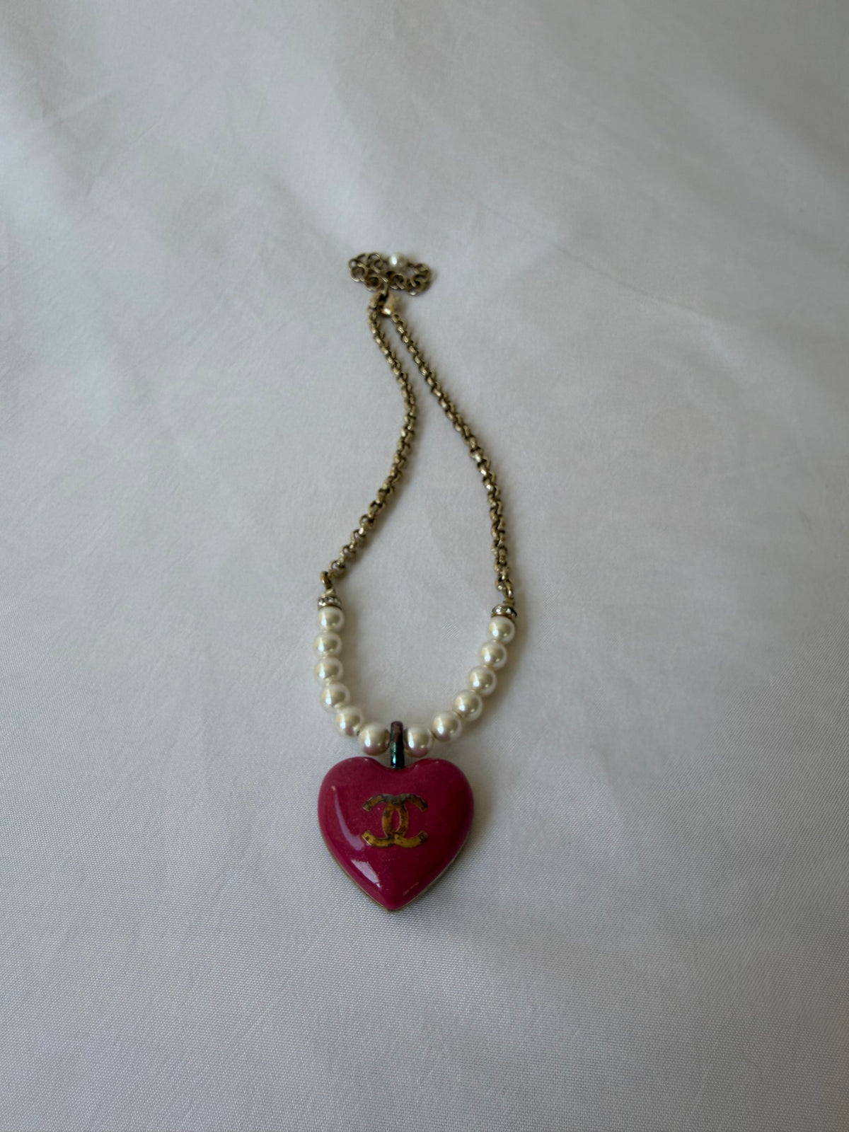Chanel Pink Heart Pendant Necklace – view 5