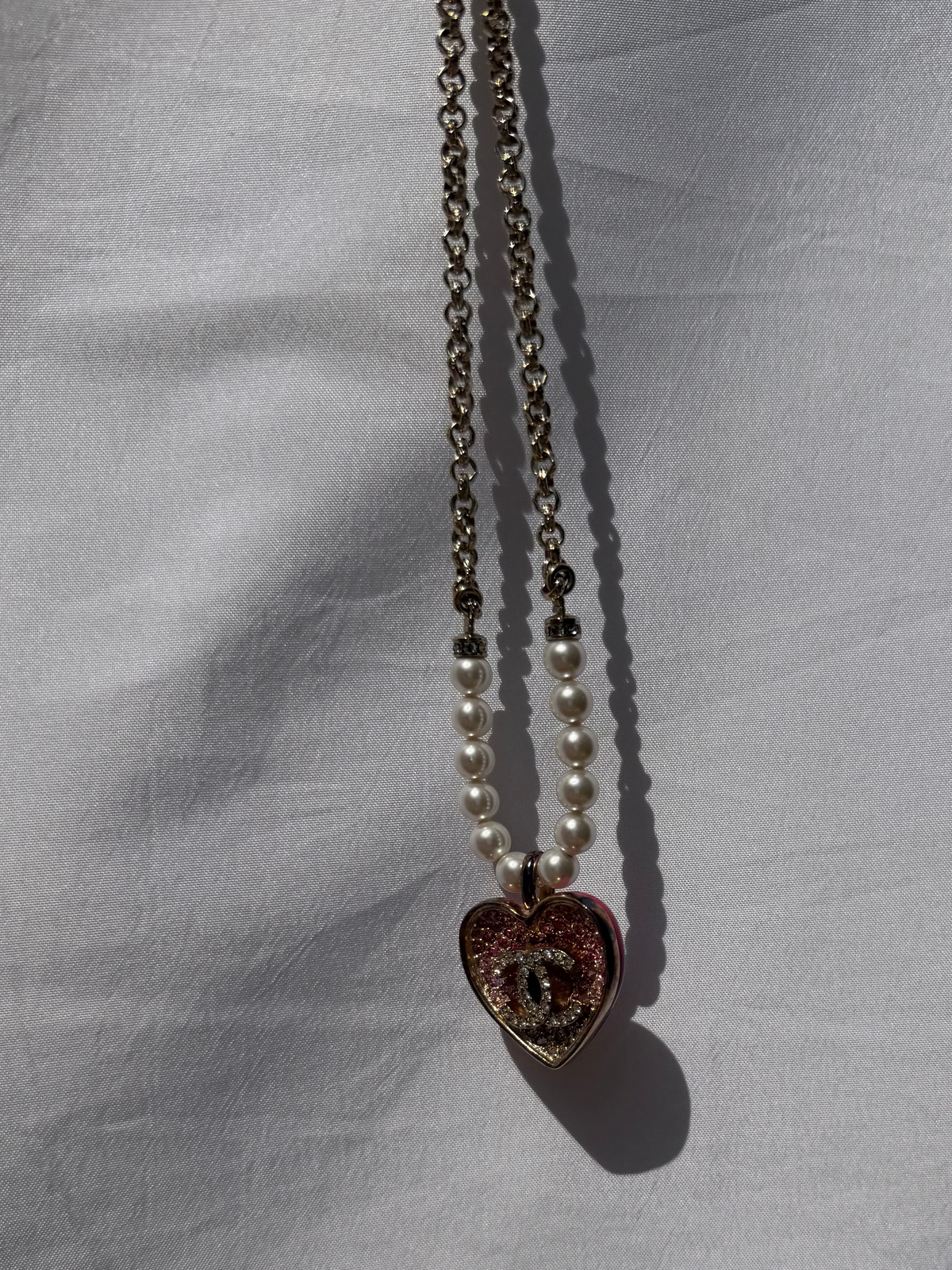 Chanel Pink Heart Pendant Necklace – view 4