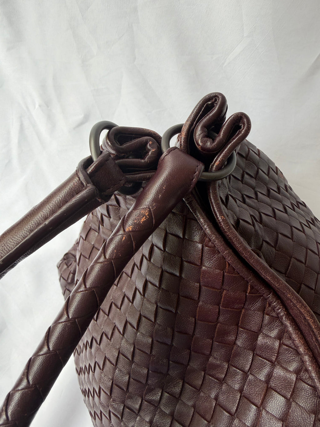Bottega Veneta Intrecciato Tote in Burgundy, Woven Leather