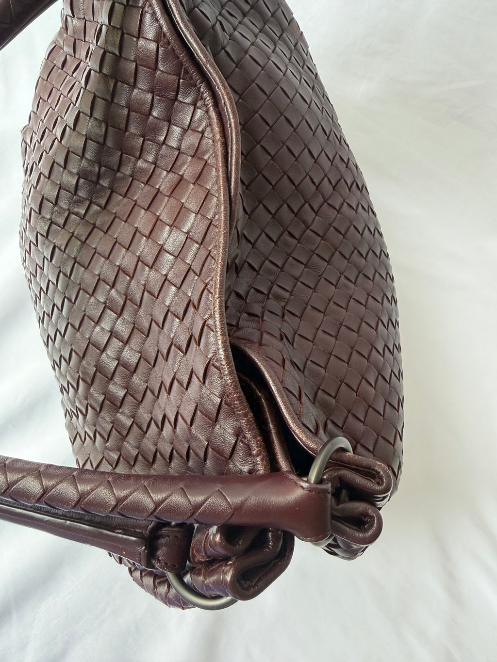 Bottega Veneta Intrecciato Tote in Burgundy, Woven Leather