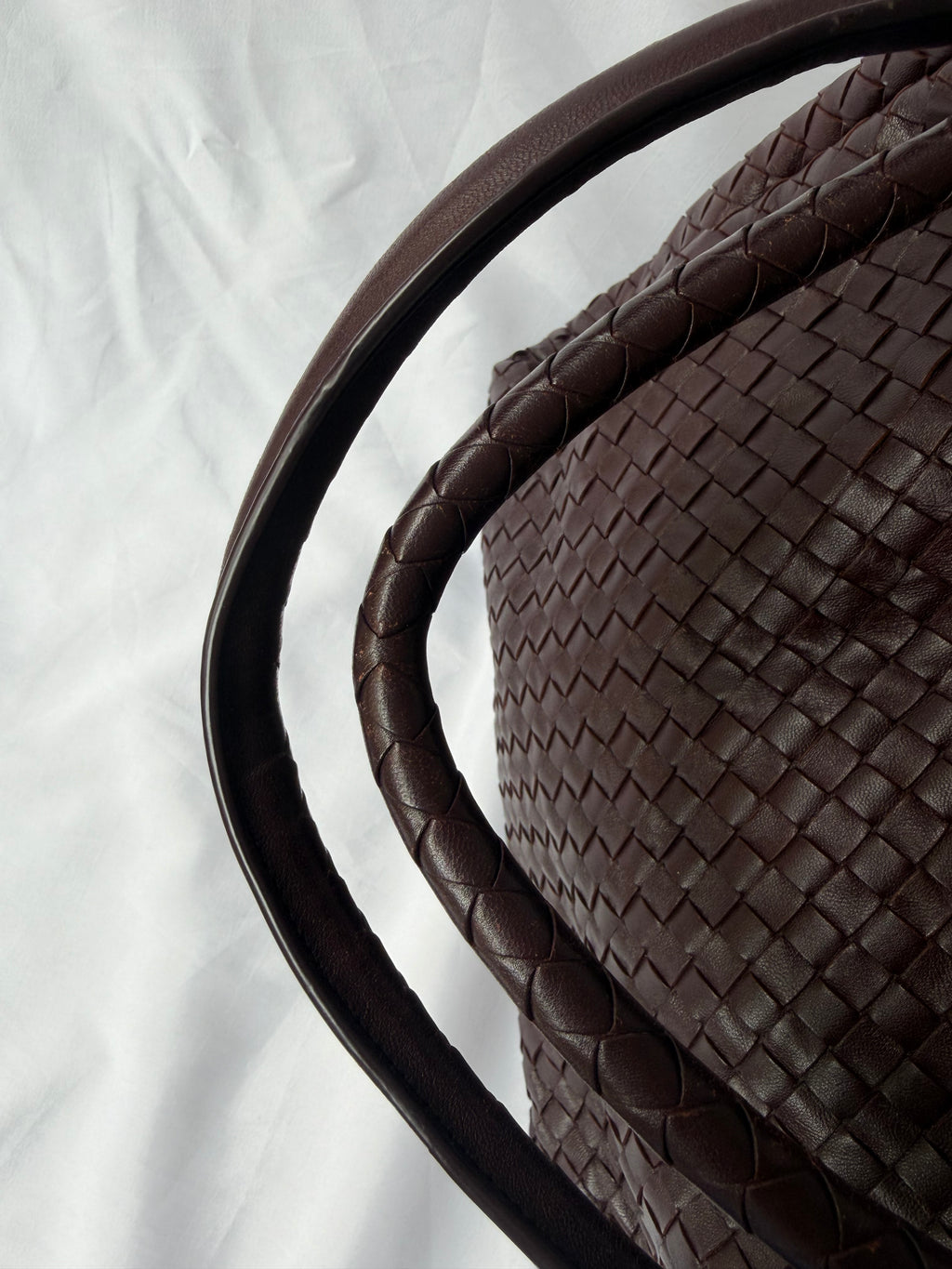 Bottega Veneta Intrecciato Tote in Burgundy, Woven Leather