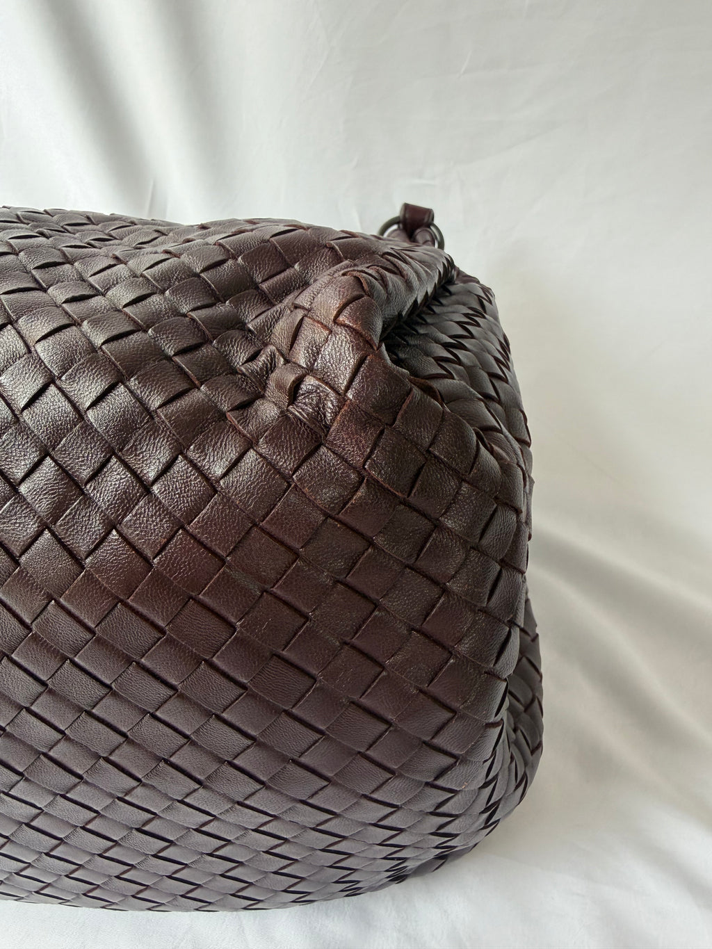 Bottega Veneta Intrecciato Tote in Burgundy, Woven Leather