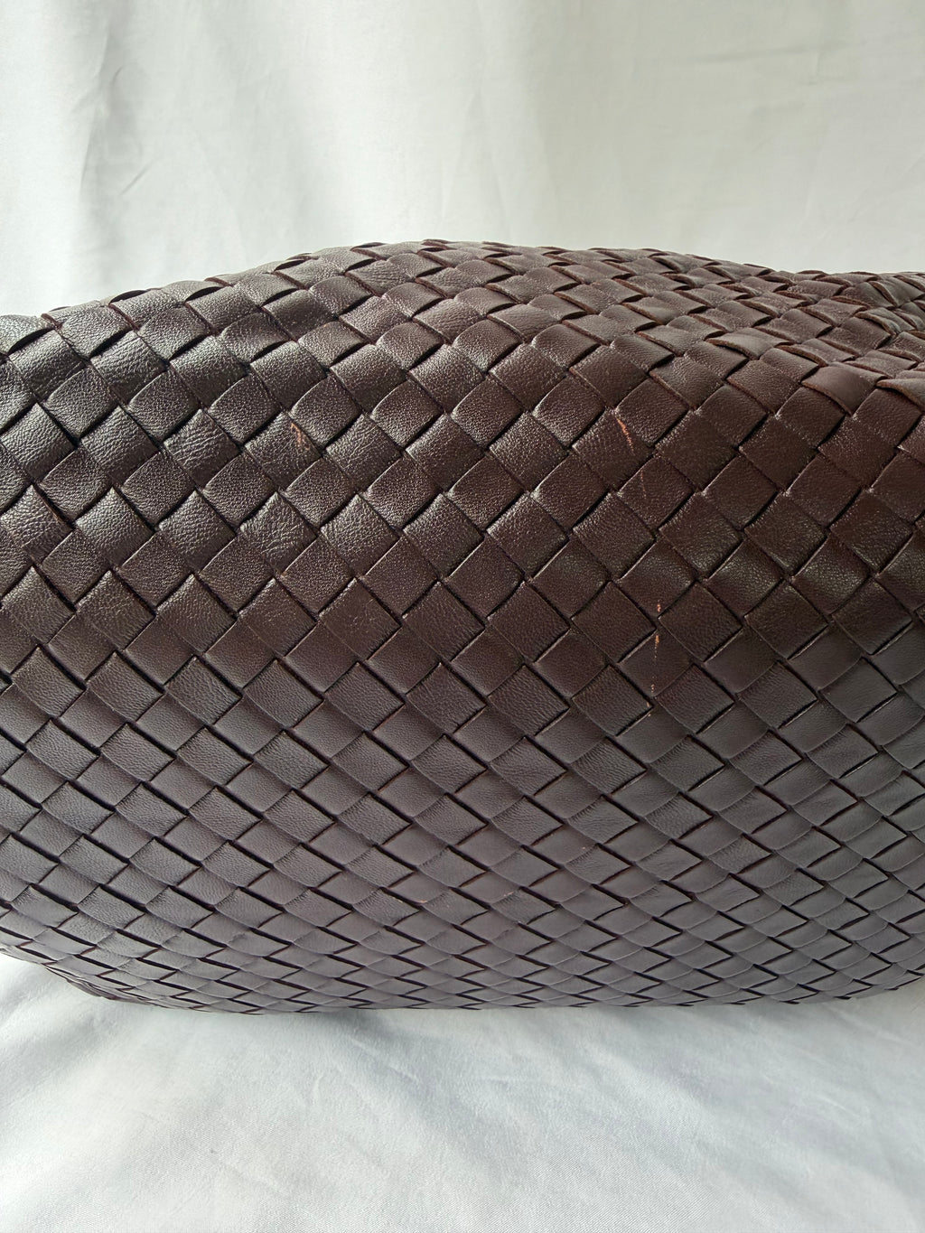 Bottega Veneta Intrecciato Tote in Burgundy, Woven Leather