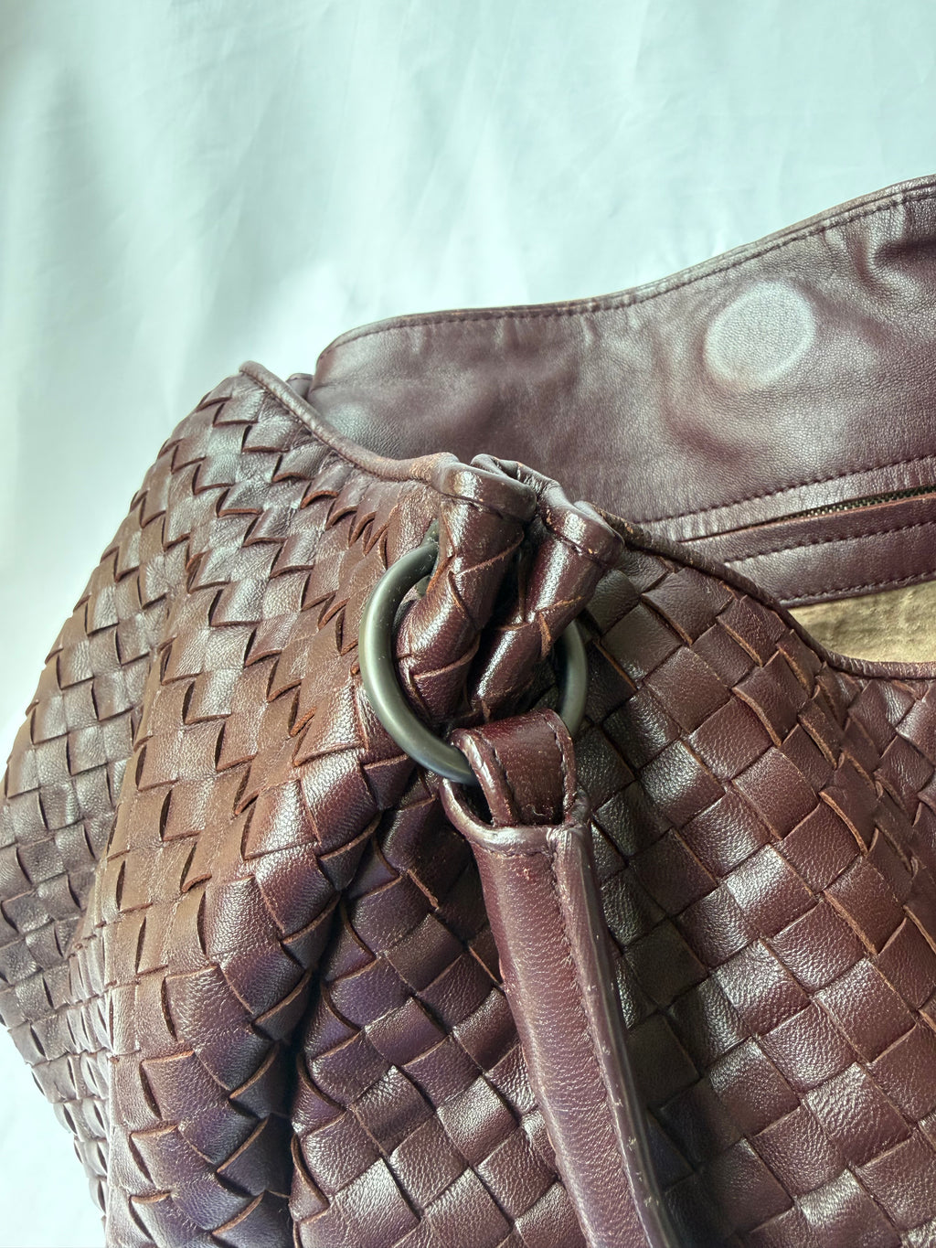 Bottega Veneta Intrecciato Tote in Burgundy, Woven Leather