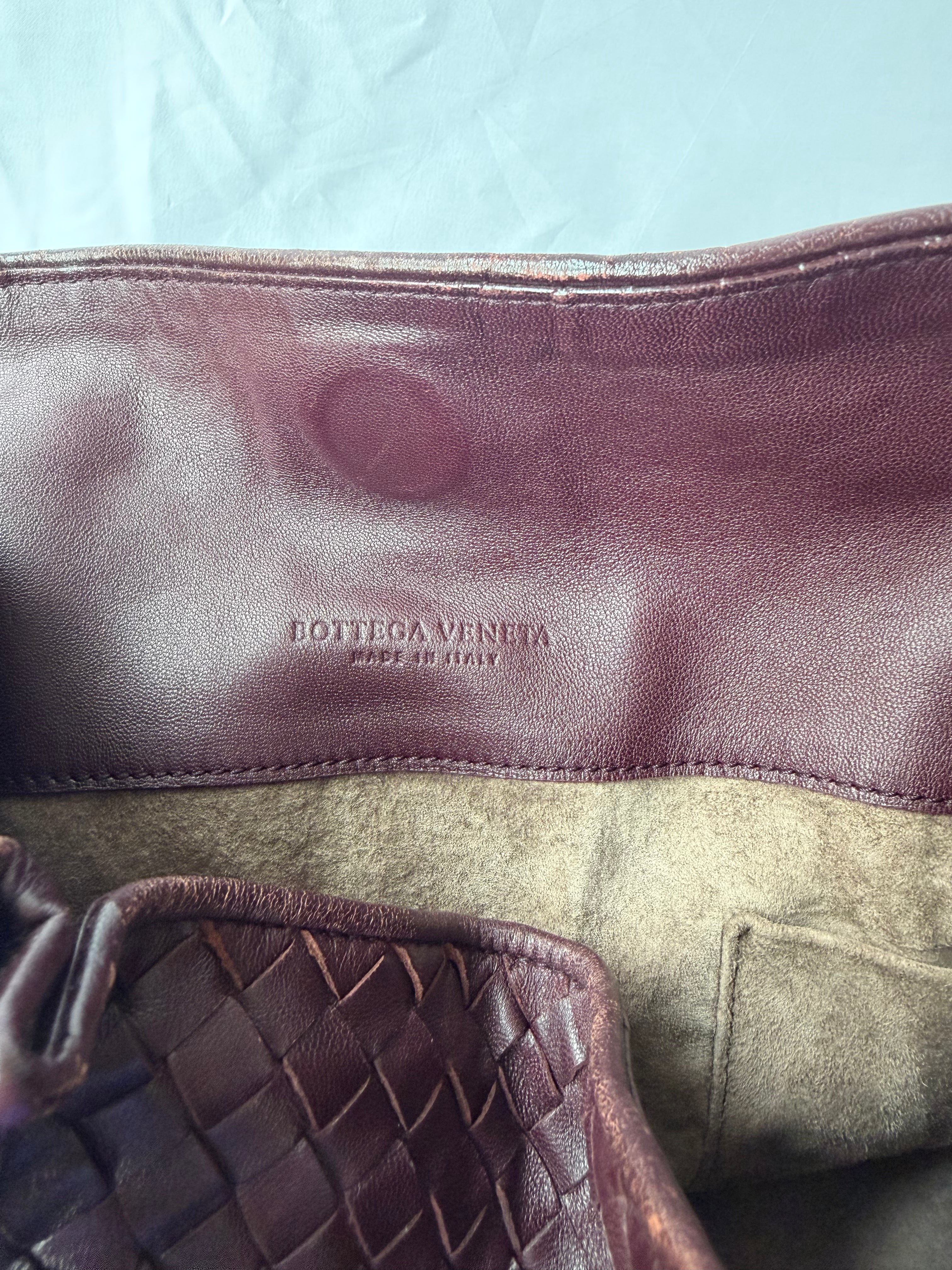 Bottega Veneta Intrecciato Tote in Burgundy, Woven Leather