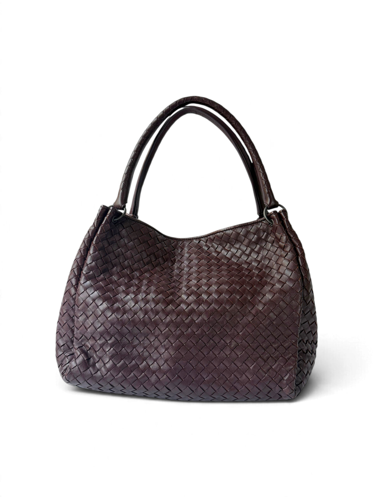 Bottega Veneta Intrecciato Tote in Burgundy, Woven Leather