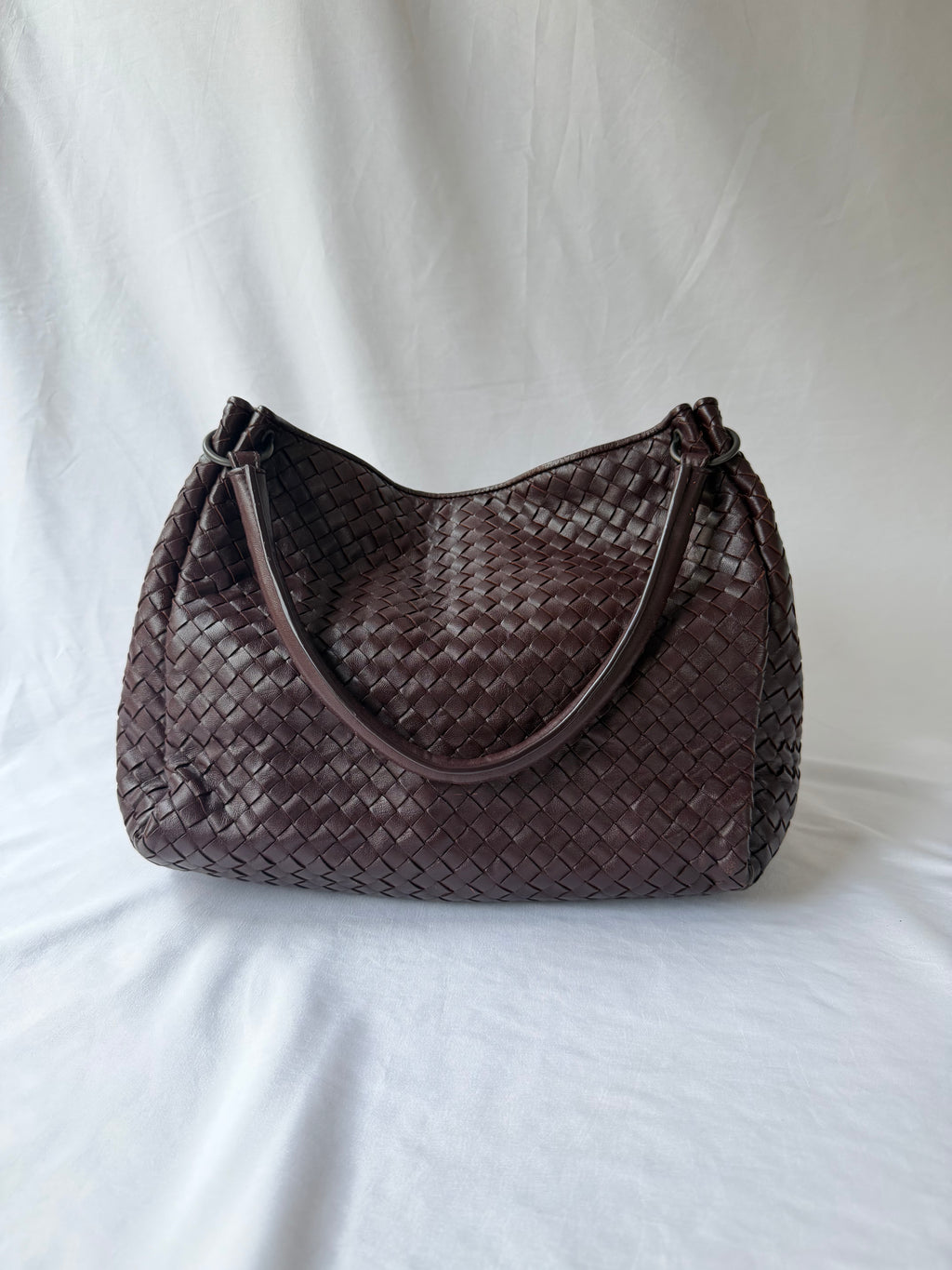 Bottega Veneta Intrecciato Tote in Burgundy, Woven Leather
