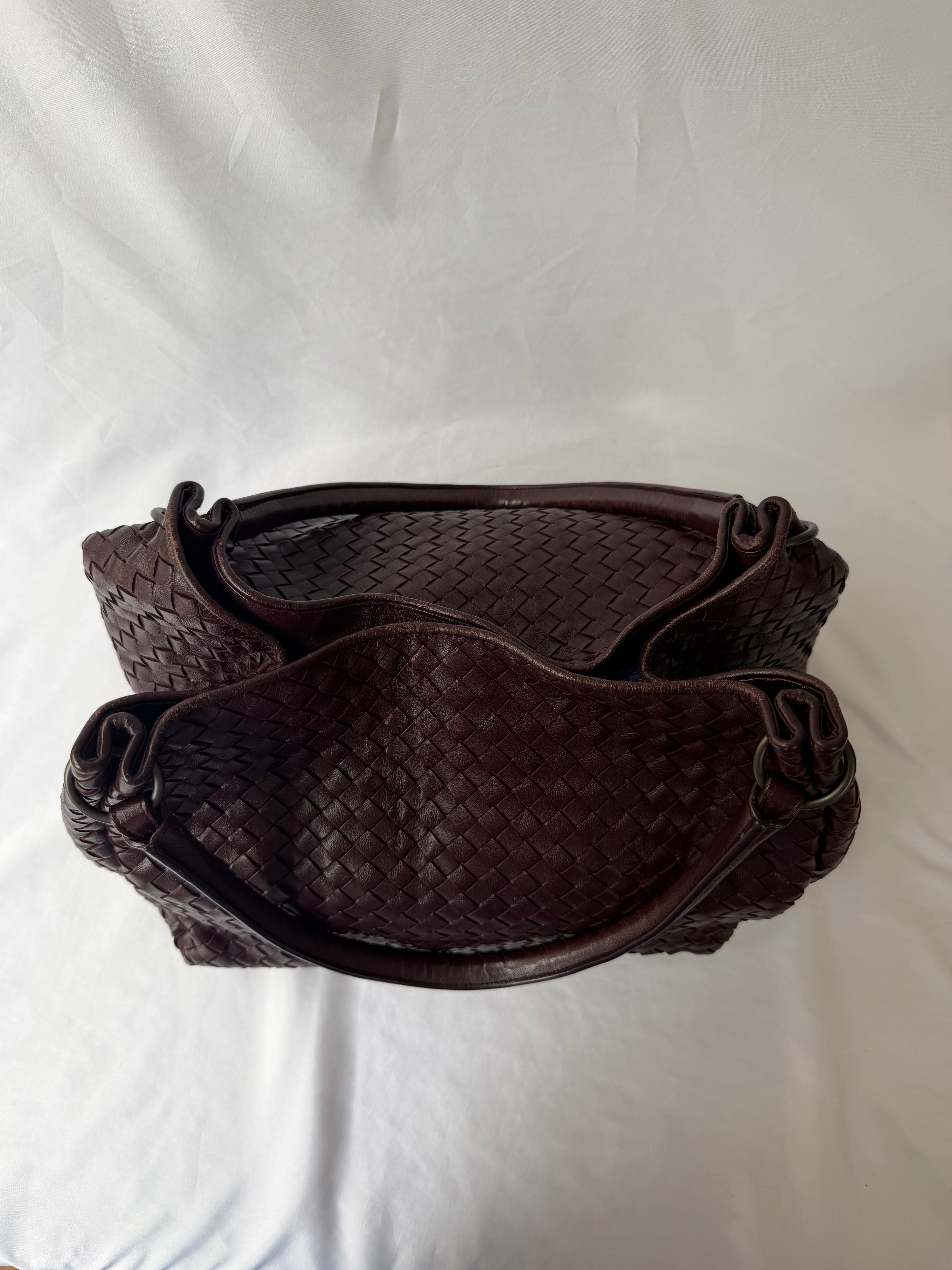 Bottega Veneta Intrecciato Tote in Burgundy, Woven Leather