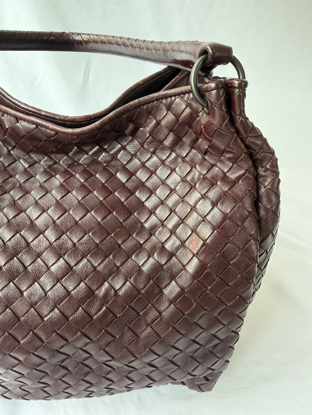 Bottega Veneta Intrecciato Tote in Burgundy, Woven Leather