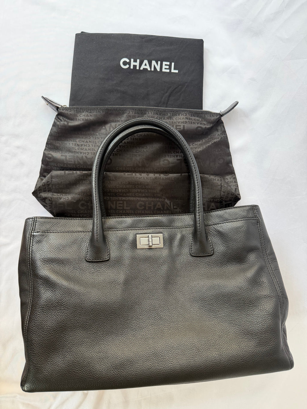 Chanel Reissue Cerf Executive Tote in Black, Grained Leather