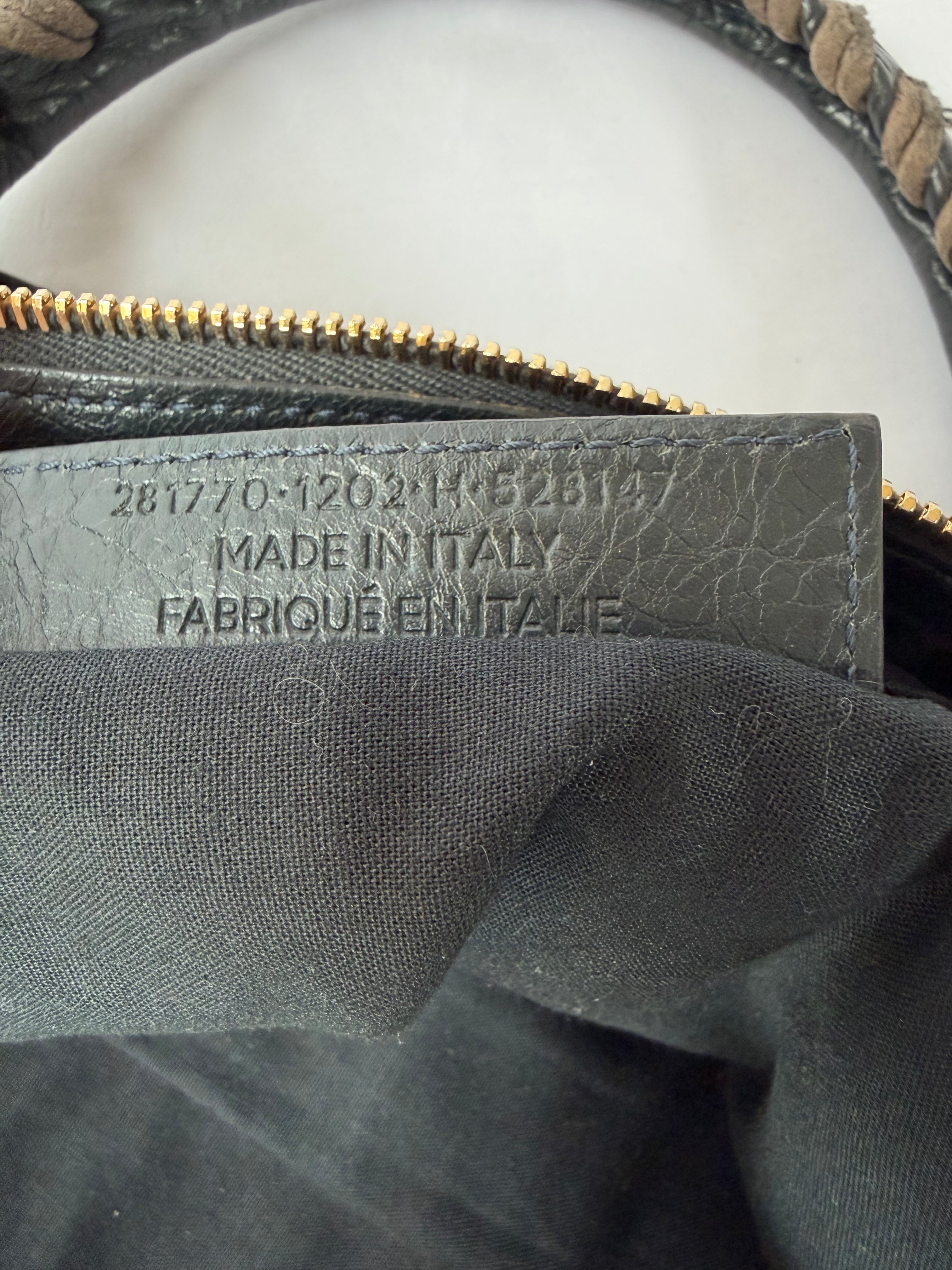 Balenciaga City Bag Medium in Dark Grey Lambskin with textured gold hardware