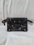 Balenciaga Flat Clutch in Black, Distressed Lambskin