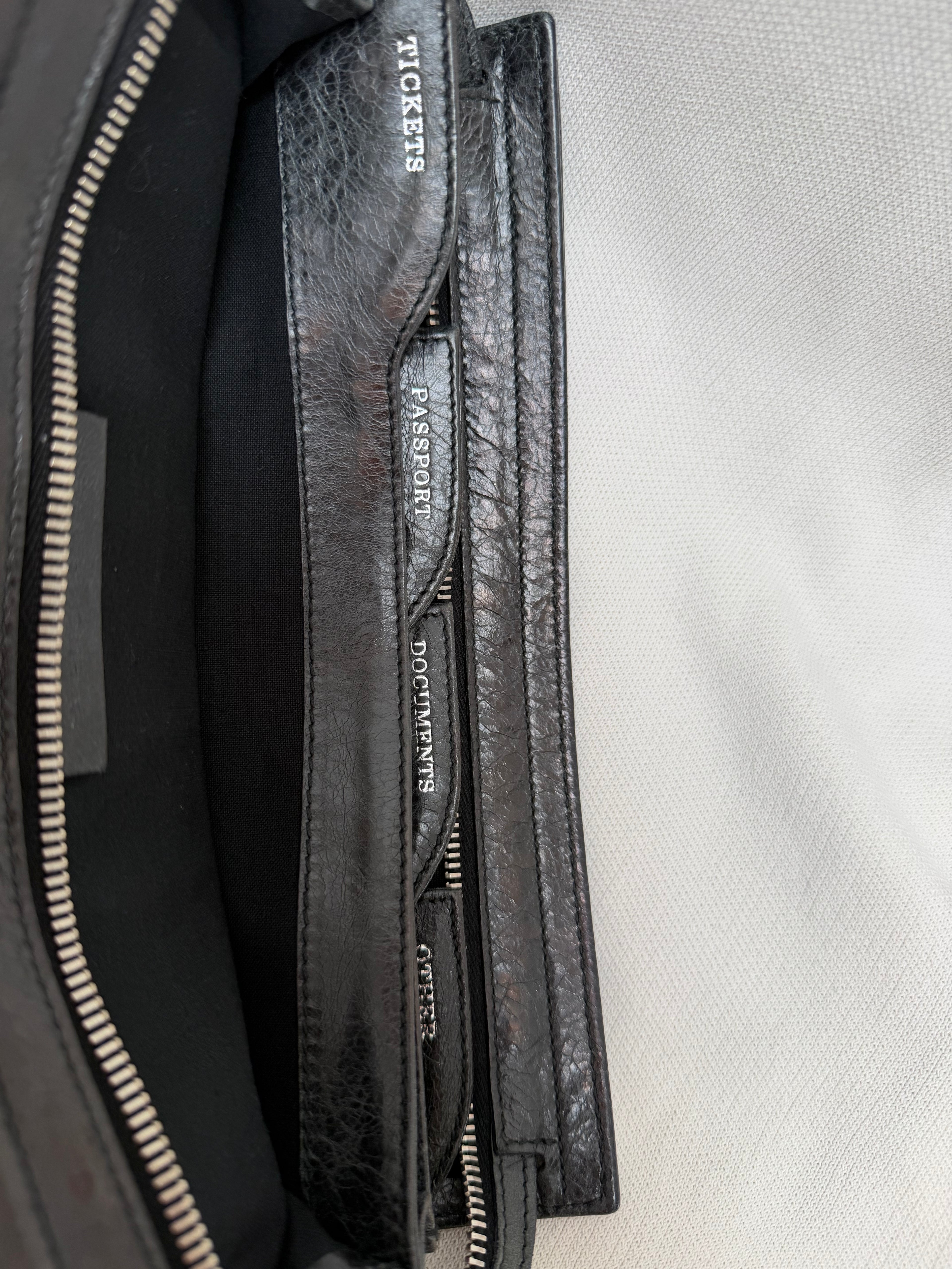 Balenciaga Flat Clutch in Black, Distressed Lambskin