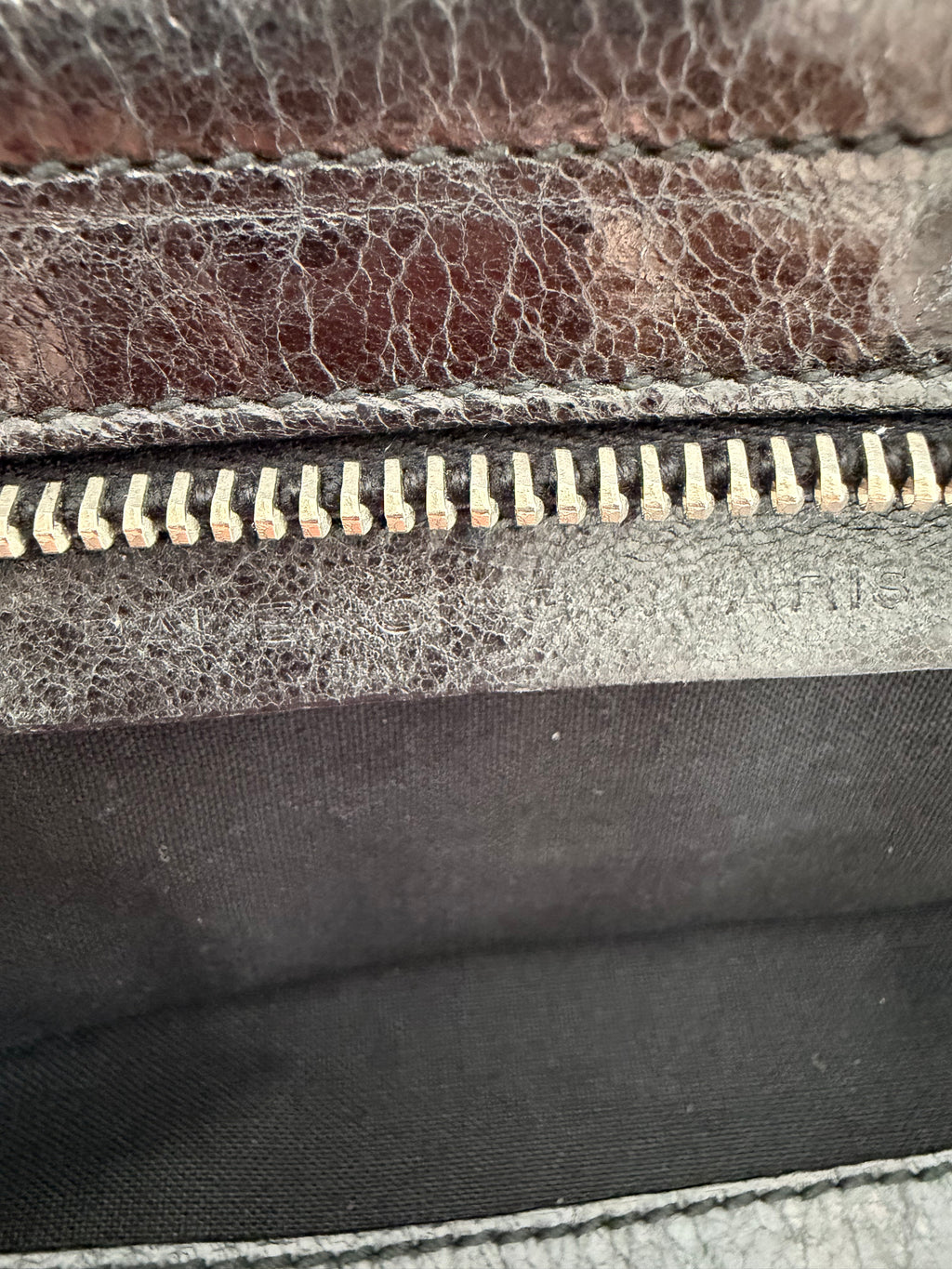 Balenciaga Flat Clutch in Black, Distressed Lambskin
