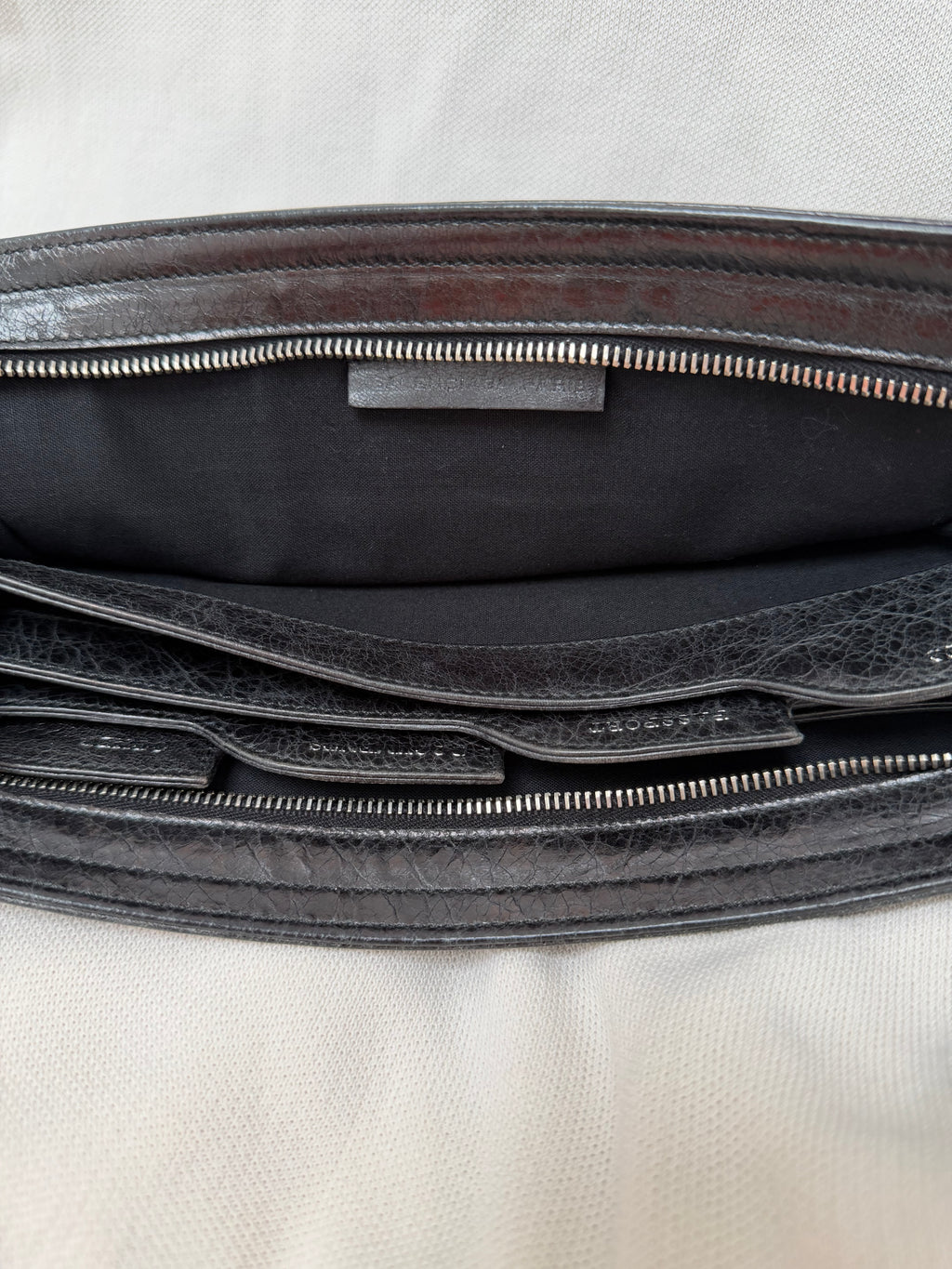 Balenciaga Flat Clutch in Black, Distressed Lambskin