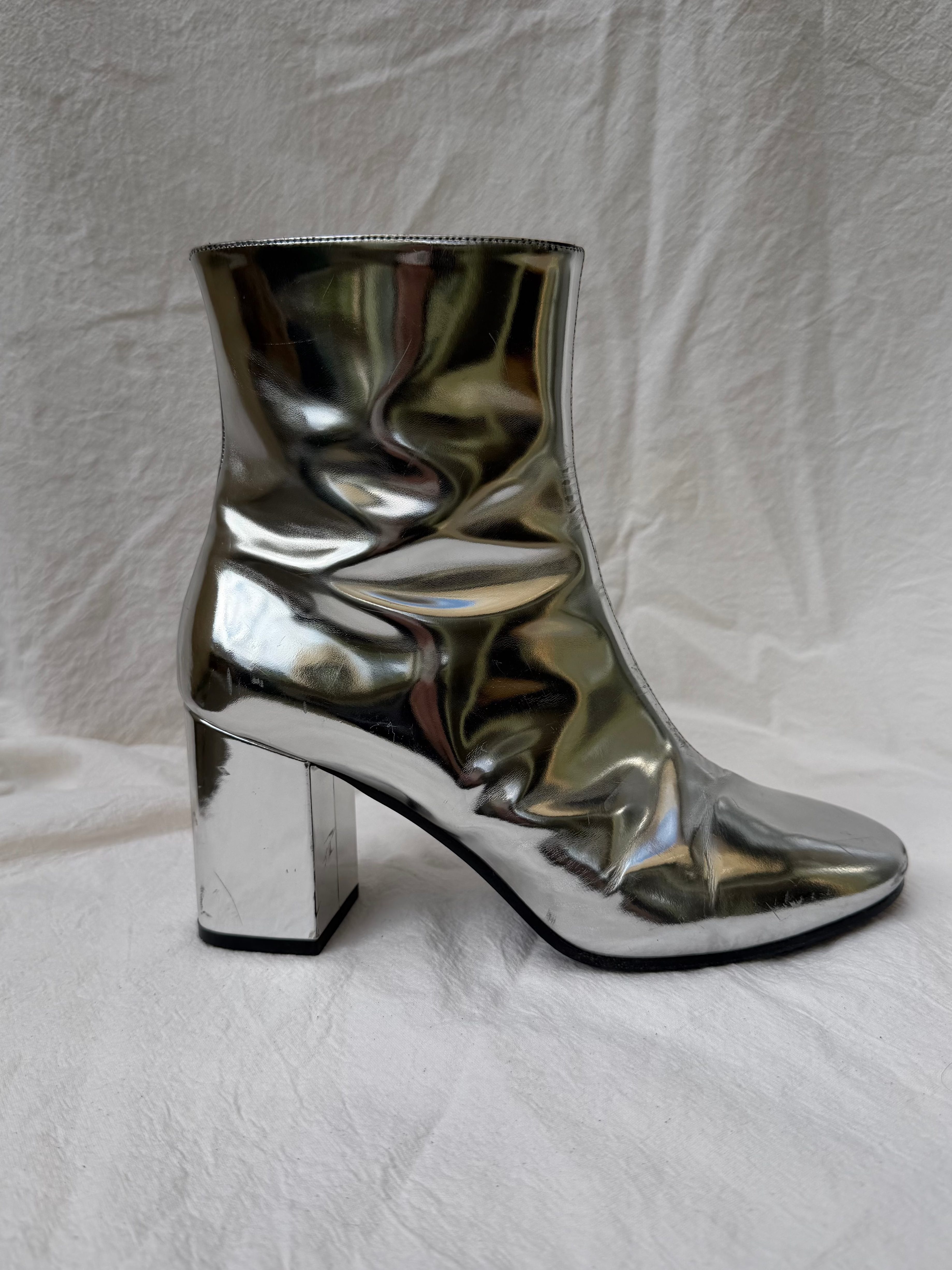 Balenciaga Metallic Silver Ankle Boots – view 3