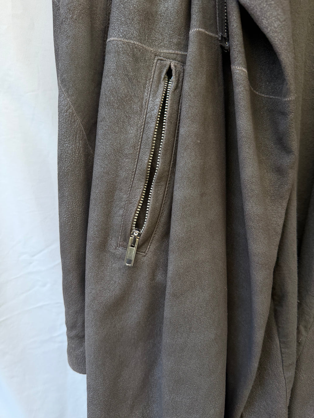 Rick Owens FW2011 “Limo” Long Lamb Leather High-Neck Jacket – view 10