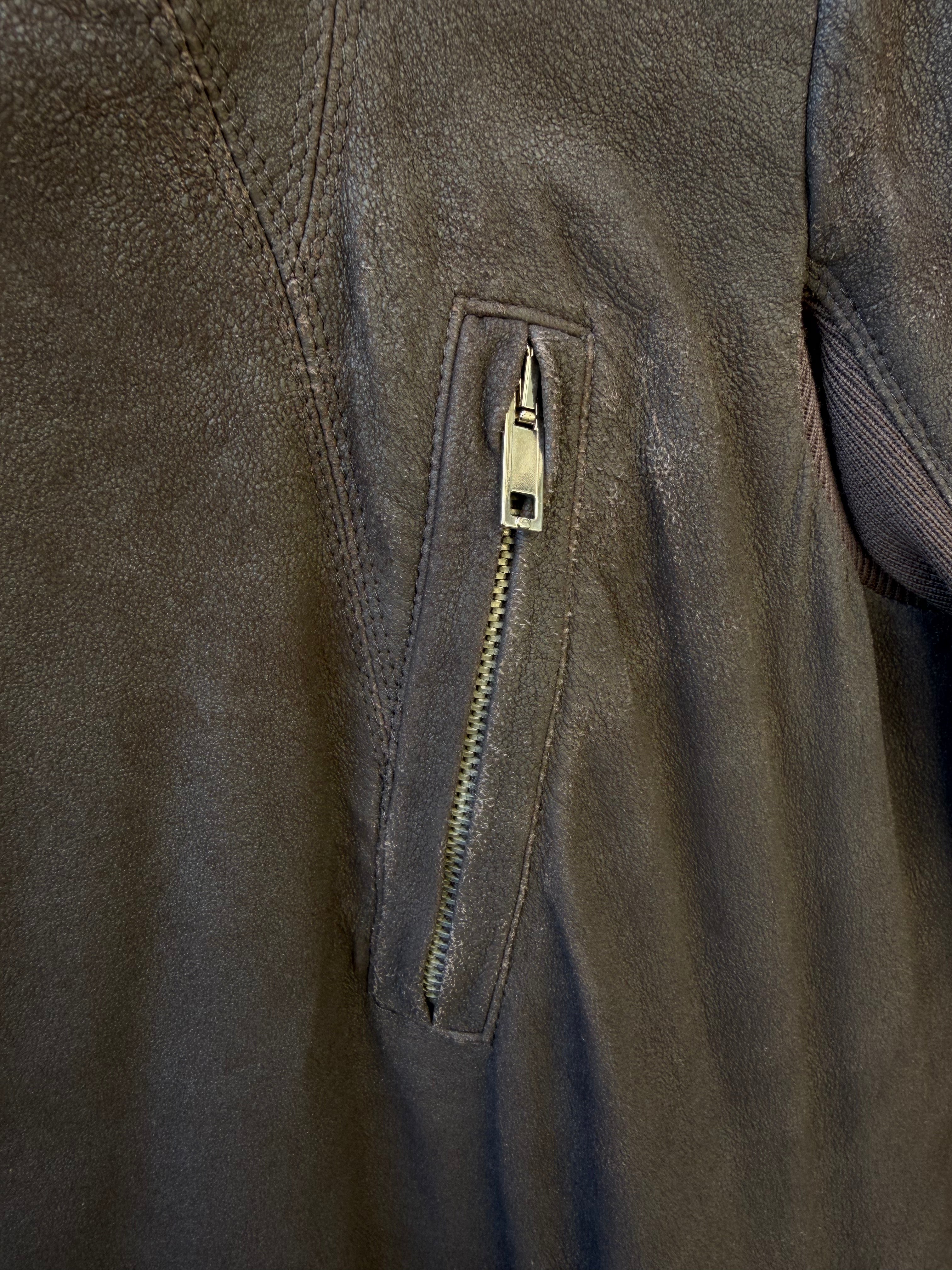 Rick Owens FW2011 “Limo” Long Lamb Leather High-Neck Jacket – view 8