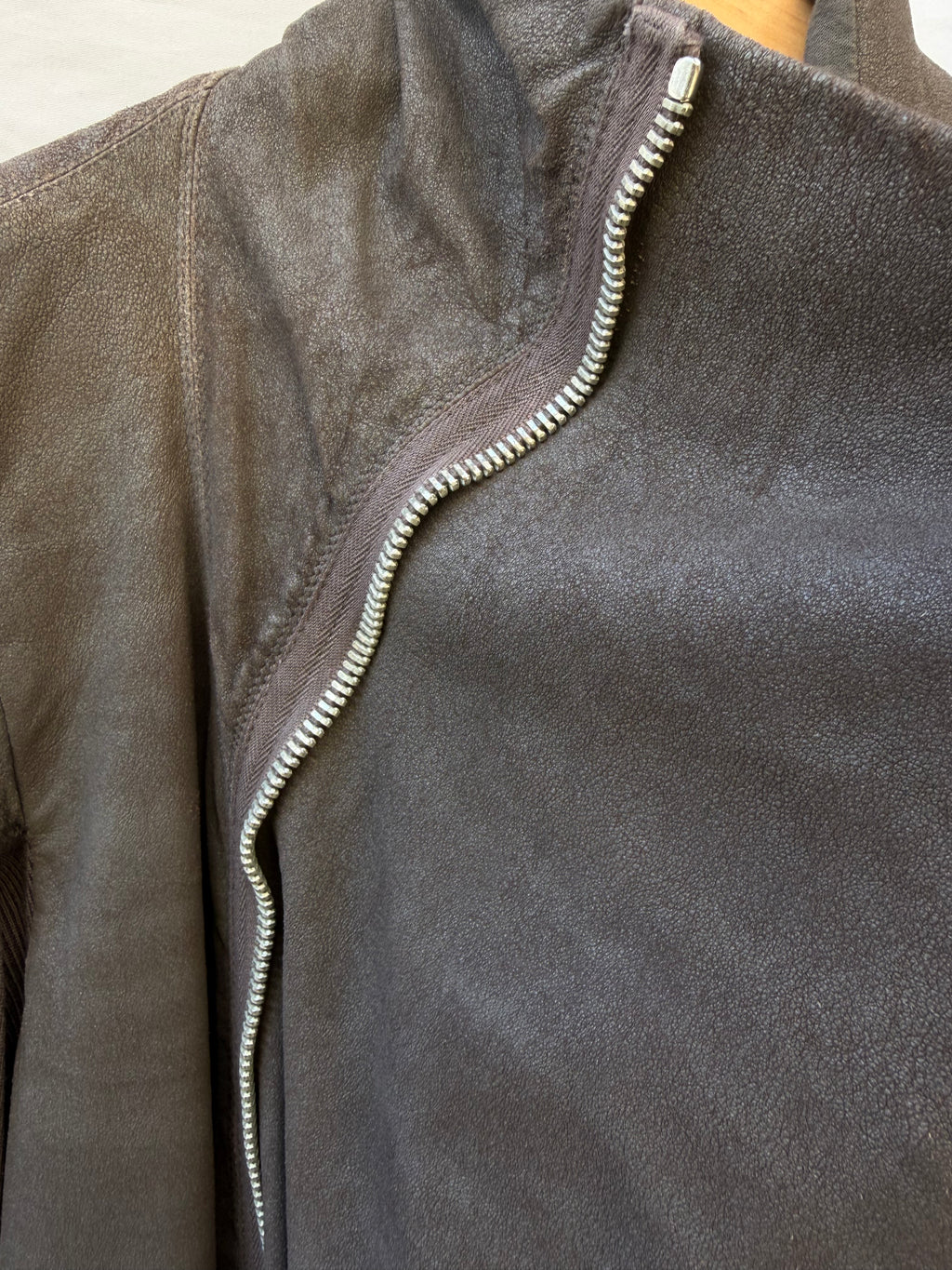Rick Owens FW2011 “Limo” Long Lamb Leather High-Neck Jacket – view 7