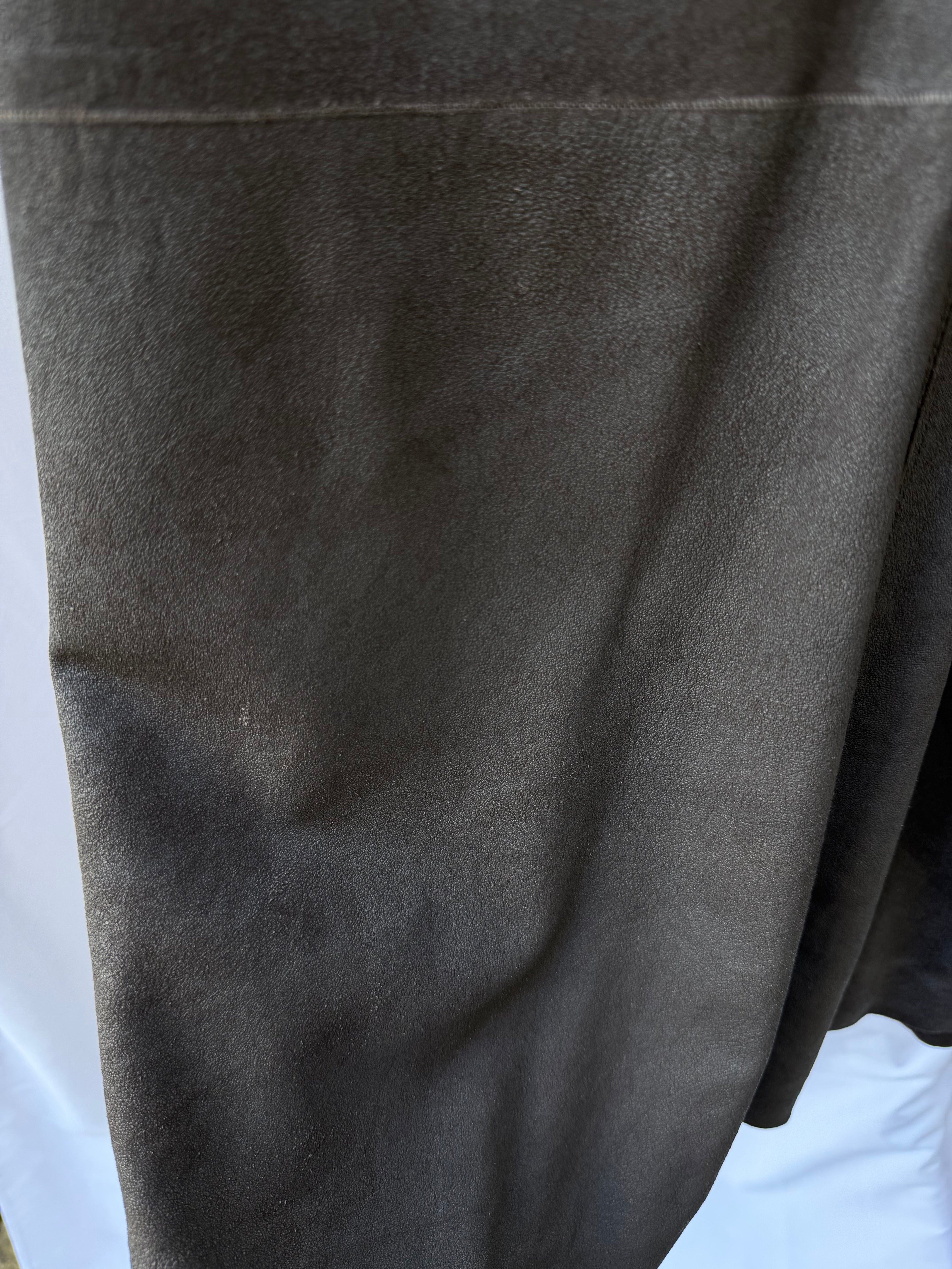 Rick Owens FW2011 “Limo” Long Lamb Leather High-Neck Jacket – view 13