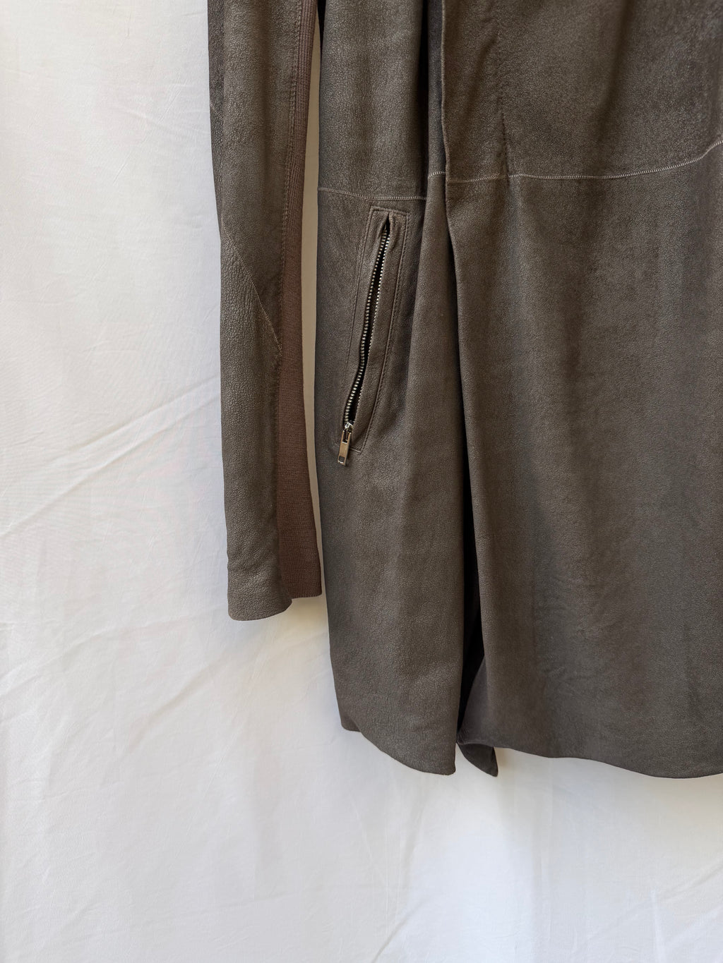 Rick Owens FW2011 “Limo” Long Lamb Leather High-Neck Jacket – view 11