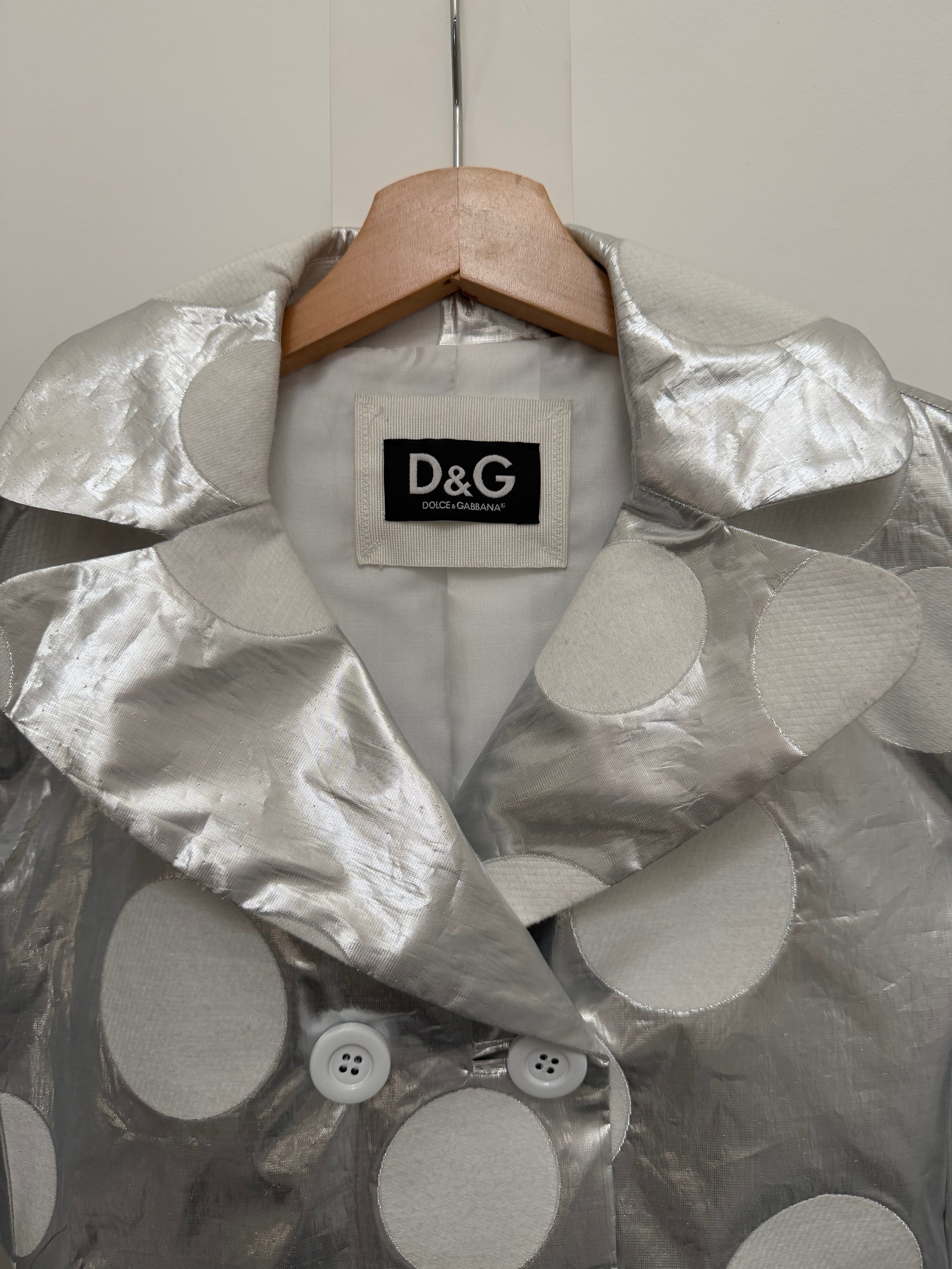 Dolce & Gabbana Metallic Silver Polka Dot Jacket – view 4