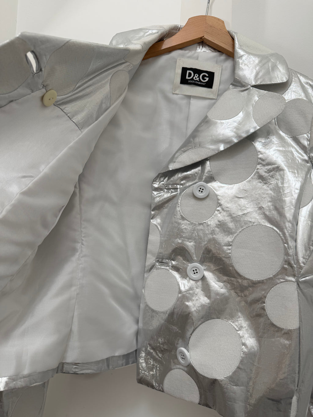 Dolce & Gabbana Metallic Silver Polka Dot Jacket – view 8