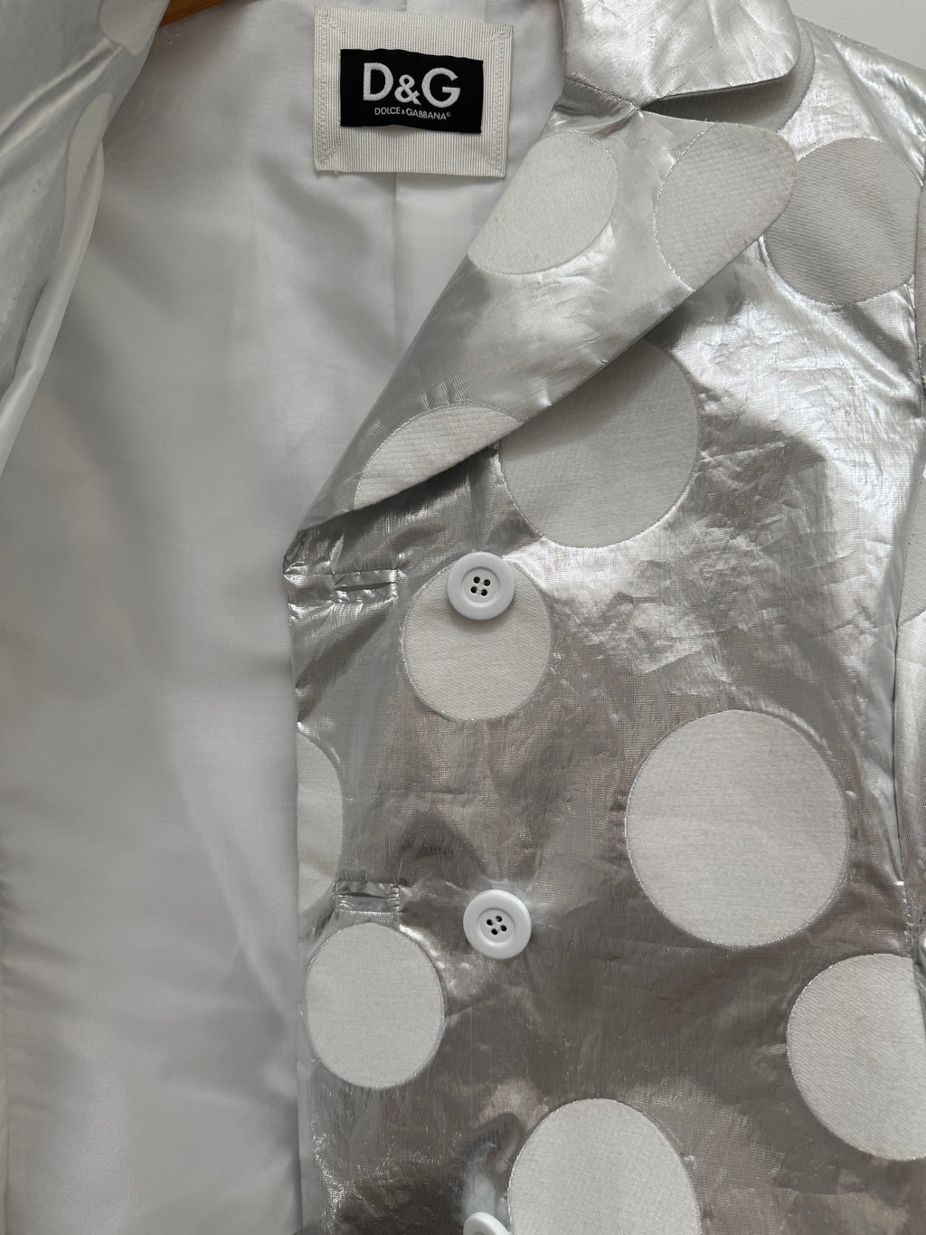 Dolce & Gabbana Metallic Silver Polka Dot Jacket – view 10